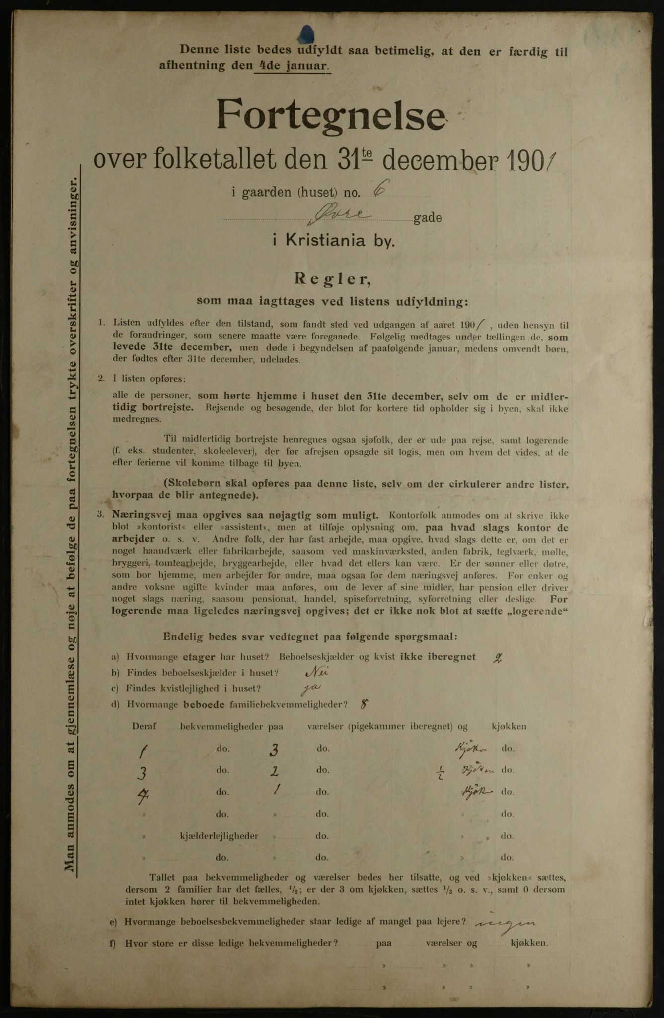 OBA, Municipal Census 1901 for Kristiania, 1901, p. 19745