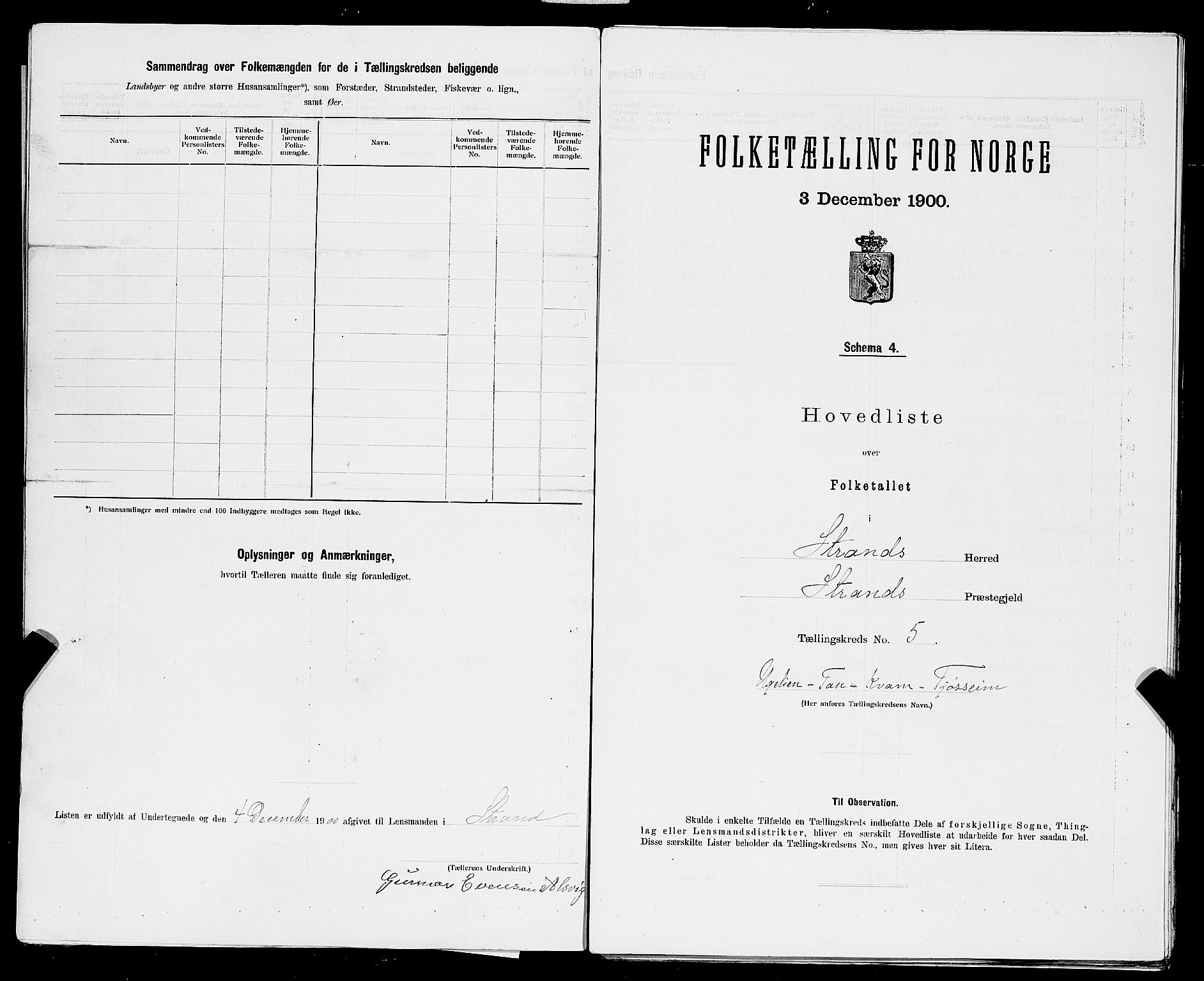 SAST, 1900 census for Strand, 1900, p. 35