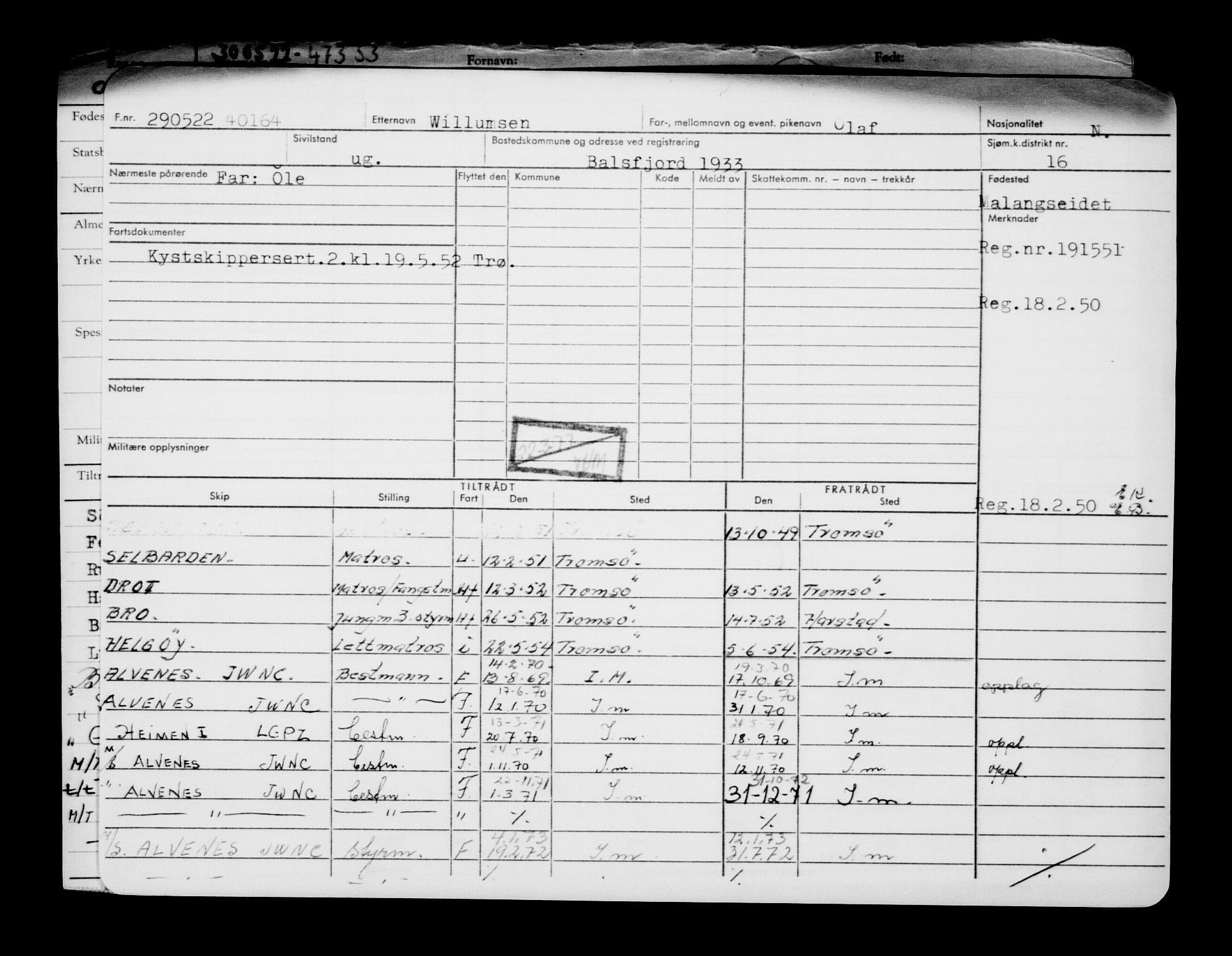 Direktoratet for sjømenn, AV/RA-S-3545/G/Gb/L0207: Hovedkort, 1922, p. 90