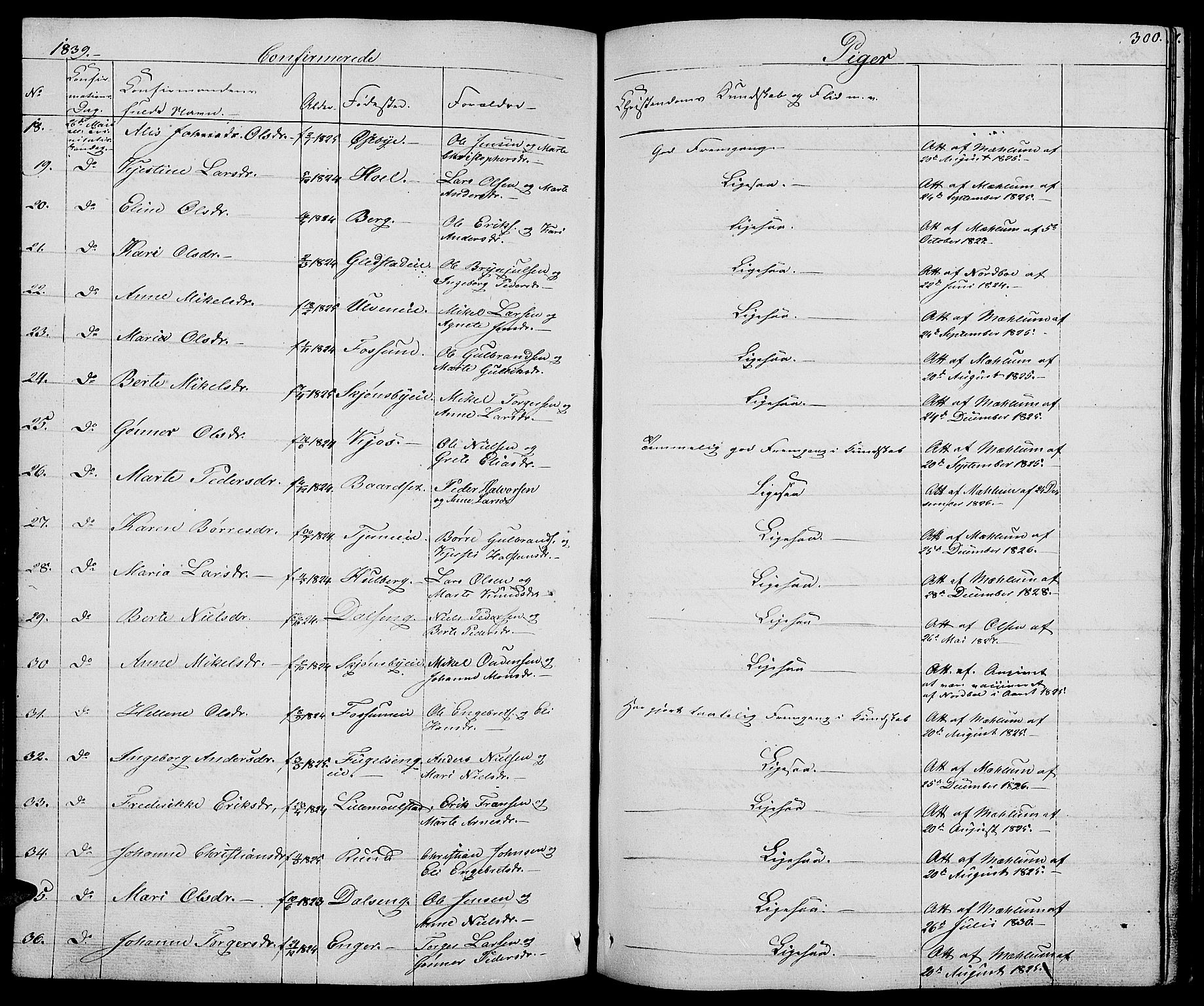 Ringsaker prestekontor, AV/SAH-PREST-014/L/La/L0005: Parish register (copy) no. 5, 1839-1850, p. 300