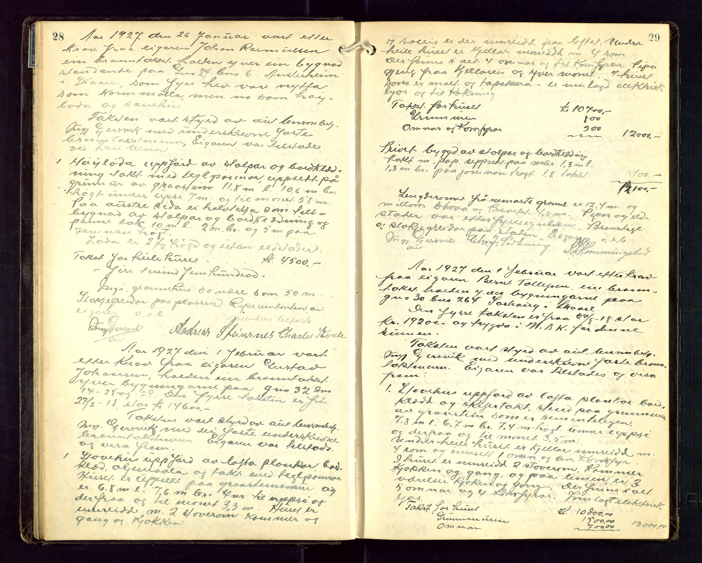 Torvestad lensmannskontor, AV/SAST-A-100307/1/Goa/L0004: "Brandtakstsprotokoll for lensmannen i Torvastad", 1925-1934, p. 28-29