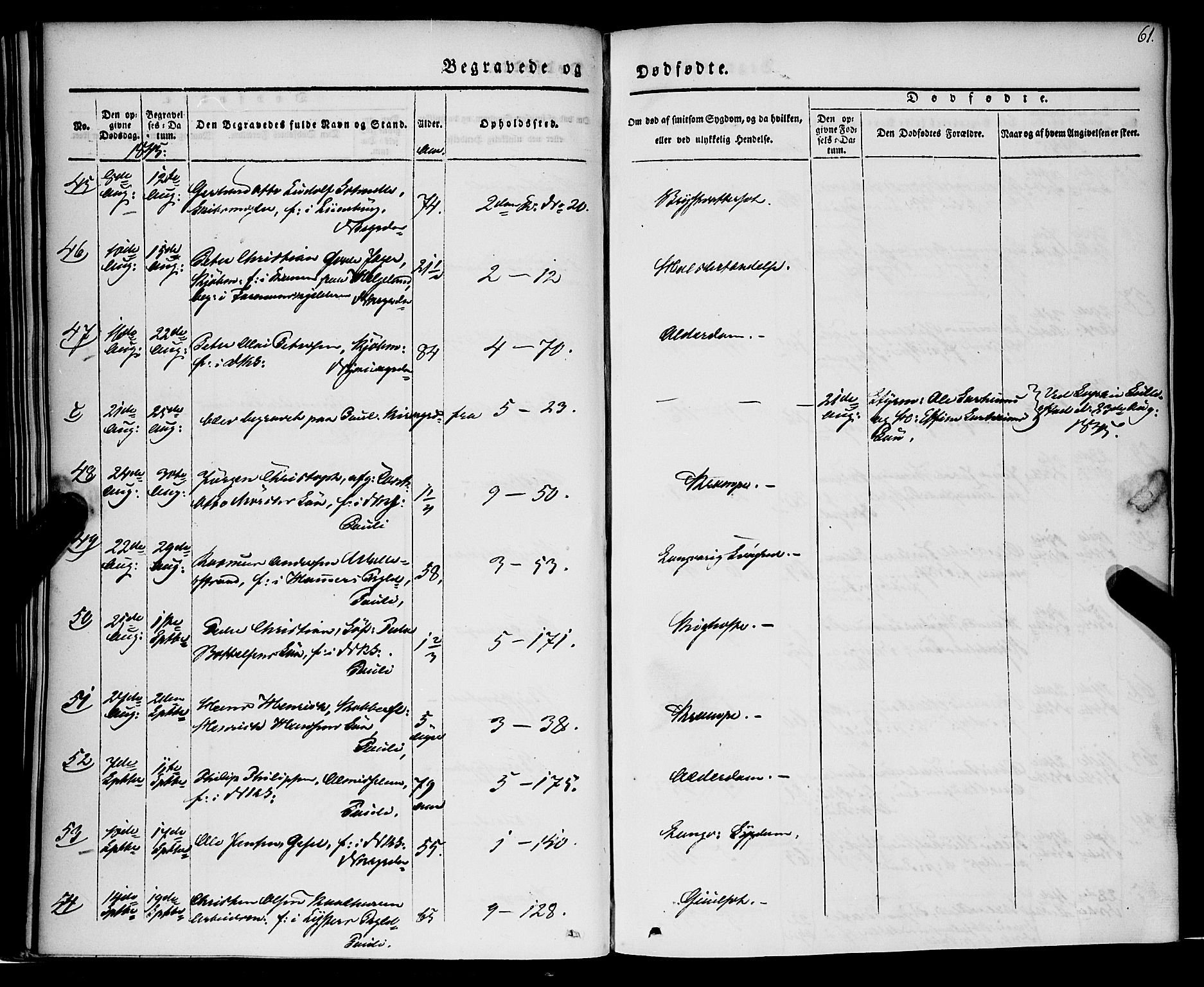 Nykirken Sokneprestembete, AV/SAB-A-77101/H/Haa/L0041: Parish register (official) no. E 1, 1833-1850, p. 61