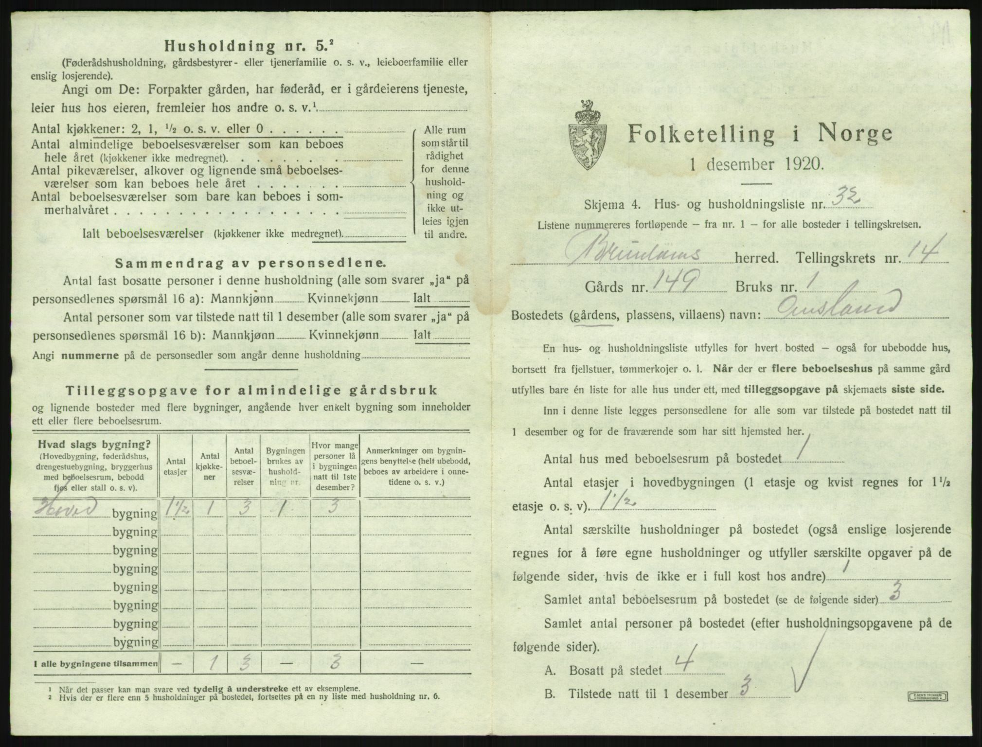 SAKO, 1920 census for Brunlanes, 1920, p. 1955