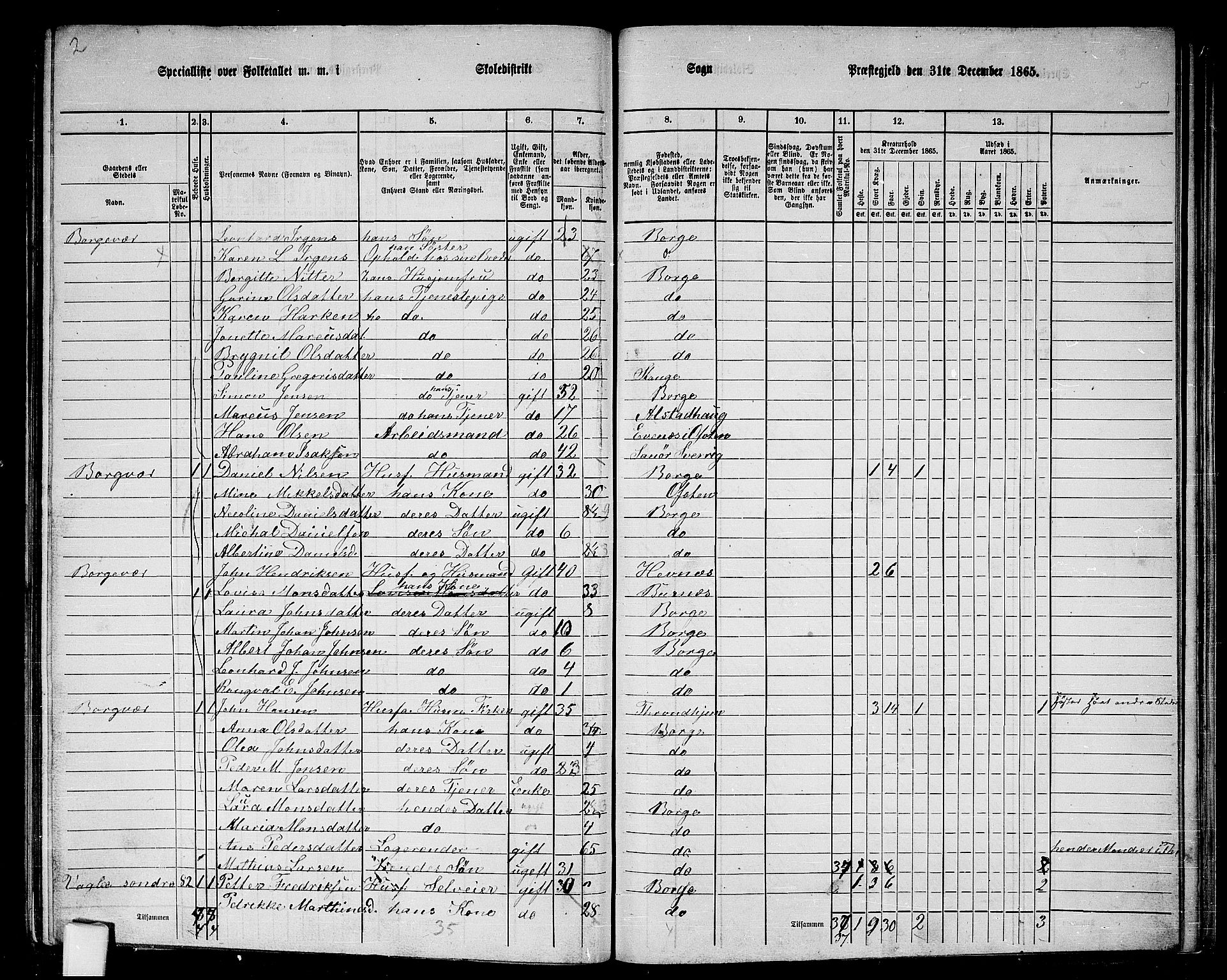RA, 1865 census for Borge, 1865, p. 59