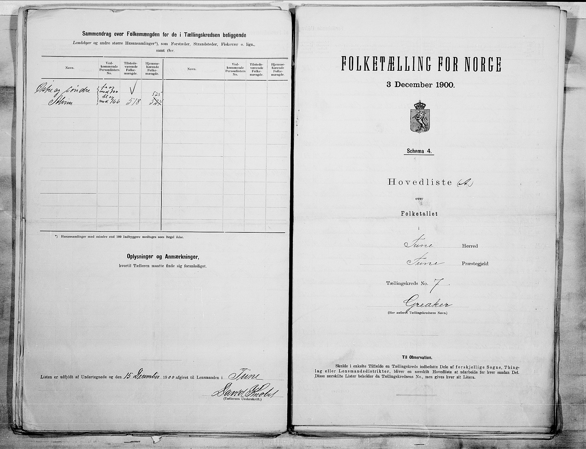 SAO, 1900 census for Tune, 1900, p. 20