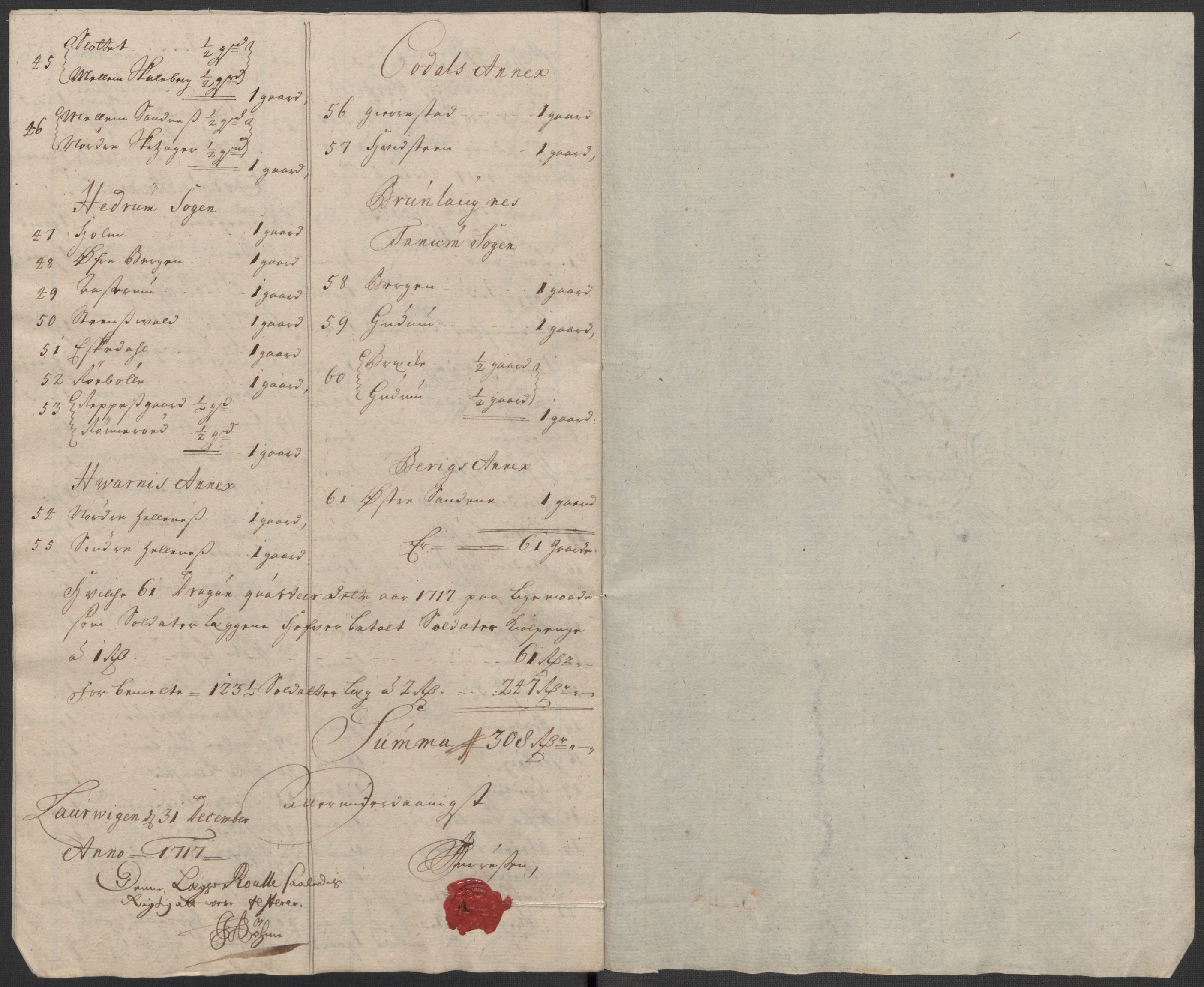 Rentekammeret inntil 1814, Reviderte regnskaper, Fogderegnskap, AV/RA-EA-4092/R33/L1987: Fogderegnskap Larvik grevskap, 1716-1717, p. 493