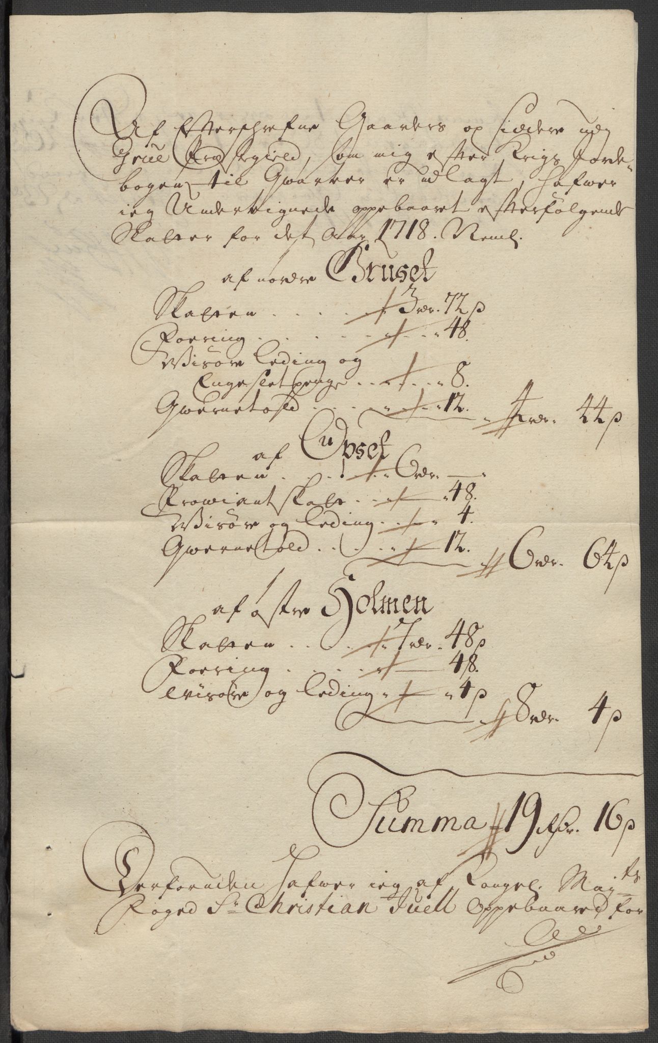 Rentekammeret inntil 1814, Reviderte regnskaper, Fogderegnskap, AV/RA-EA-4092/R13/L0857: Fogderegnskap Solør, Odal og Østerdal, 1718, p. 277