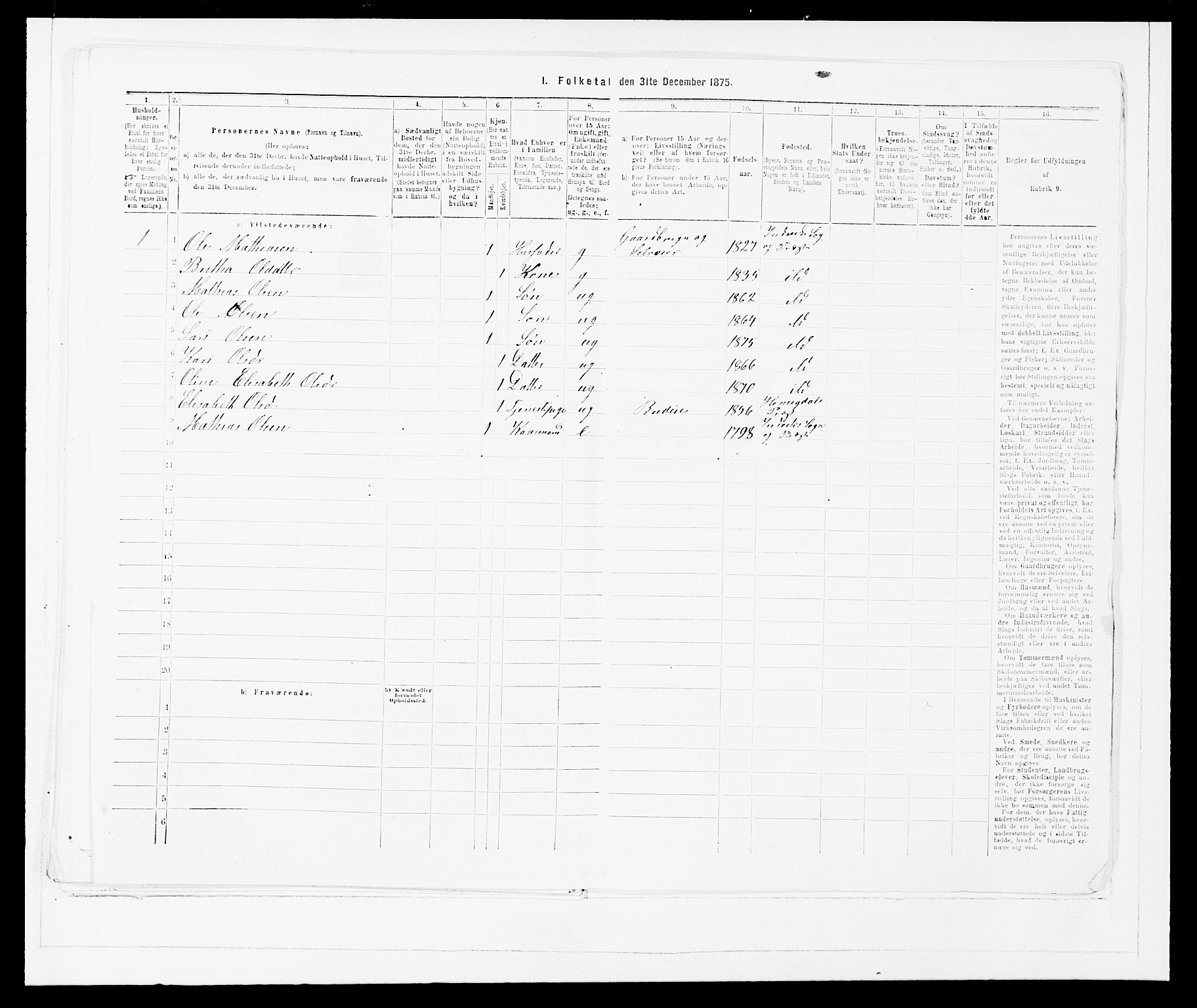 SAB, 1875 Census for 1447P Innvik, 1875, p. 162