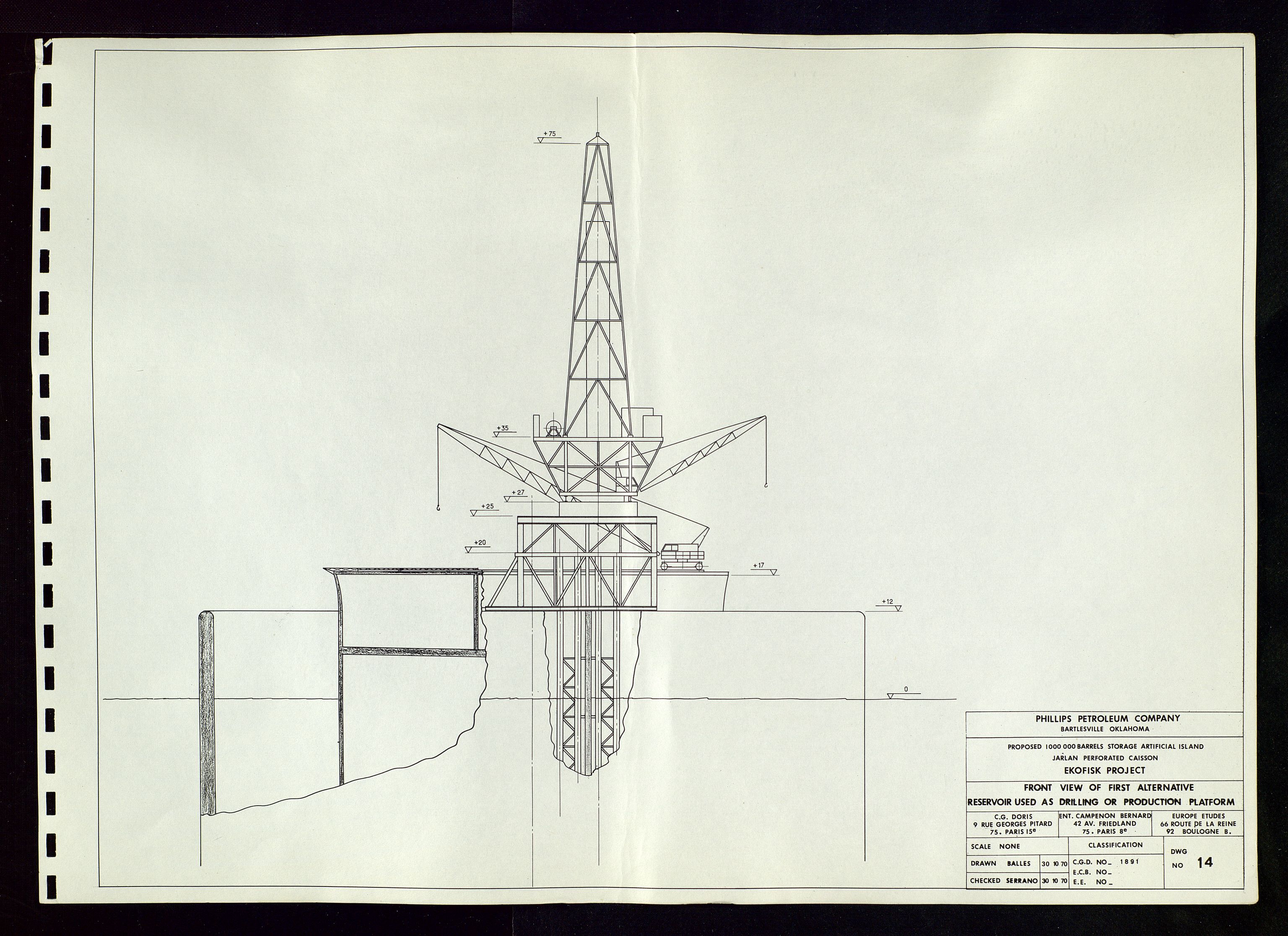 Industridepartementet, Oljekontoret, AV/SAST-A-101348/Dc/L0016: 756 Ekofisk center, betongkonstruksjoner, 1971-1972