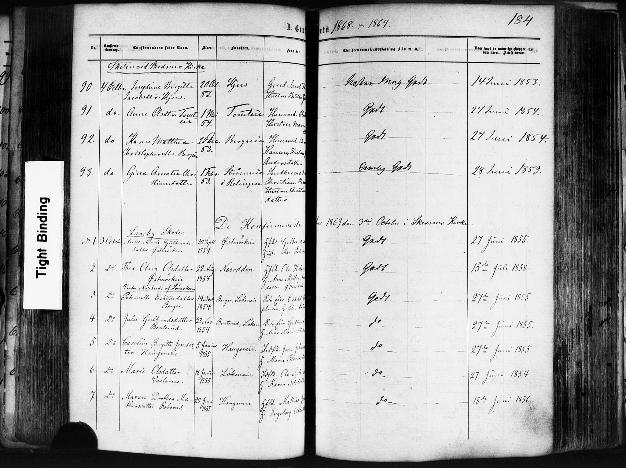 Skedsmo prestekontor Kirkebøker, AV/SAO-A-10033a/F/Fa/L0011: Parish register (official) no. I 11, 1866-1876, p. 184