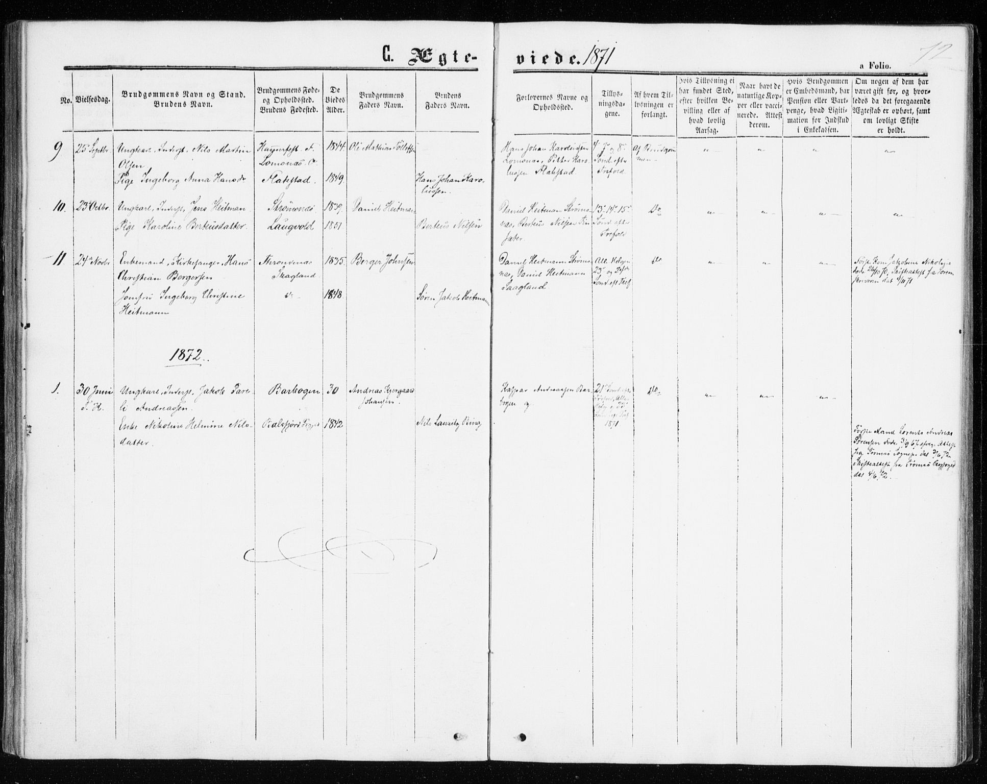 Berg sokneprestkontor, SATØ/S-1318/G/Ga/Gaa/L0002kirke: Parish register (official) no. 2, 1860-1872, p. 72
