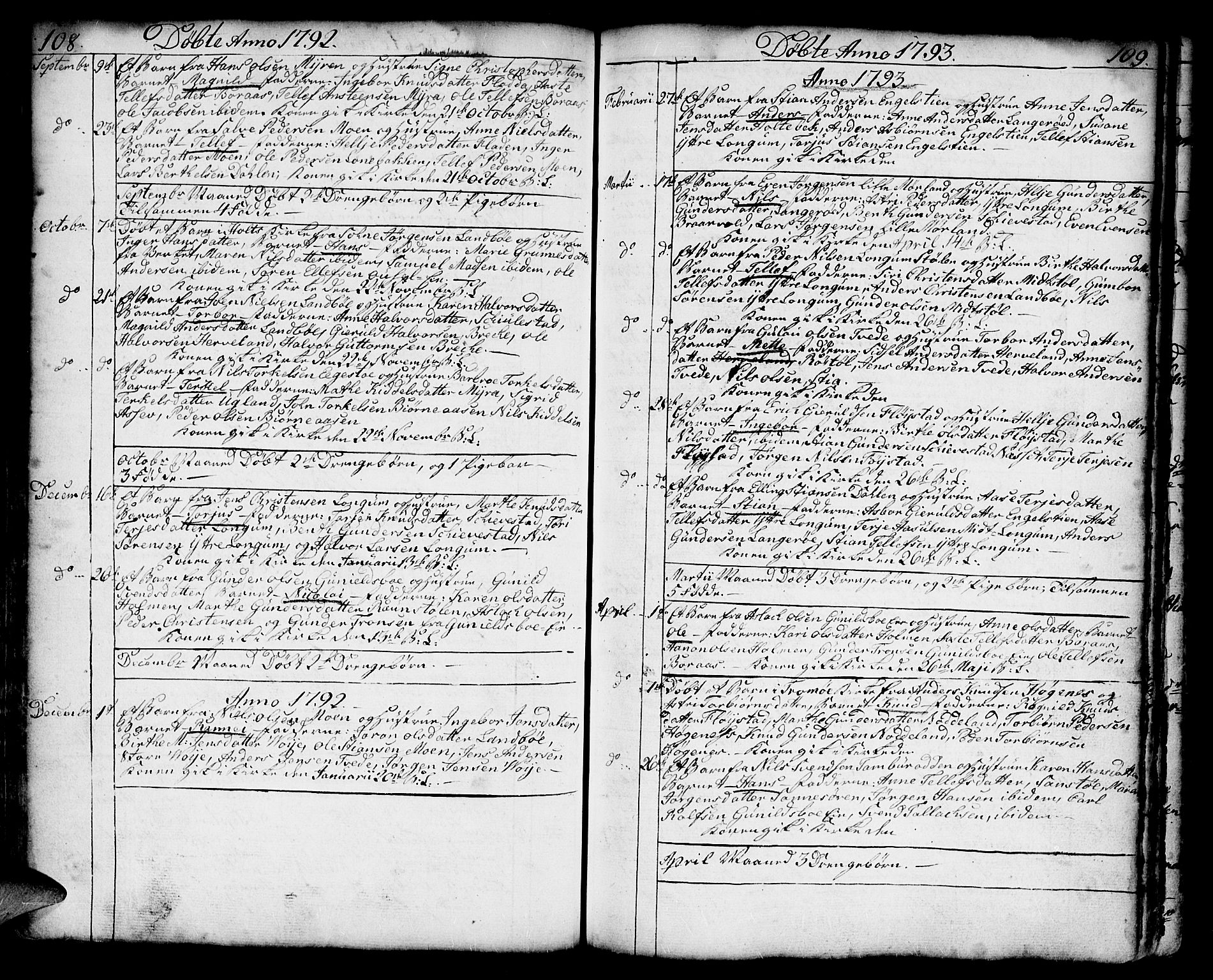 Austre Moland sokneprestkontor, AV/SAK-1111-0001/F/Fa/Faa/L0002: Parish register (official) no. A 2, 1747-1808, p. 108-109