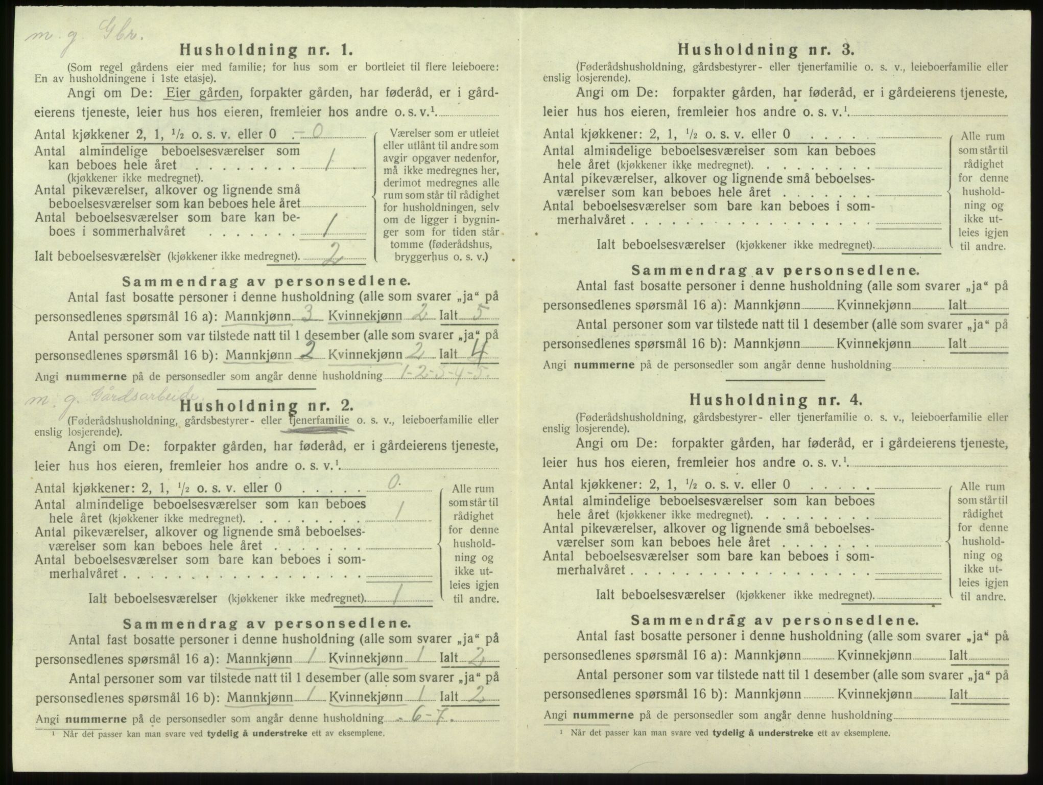 SAB, 1920 census for Brekke, 1920, p. 141