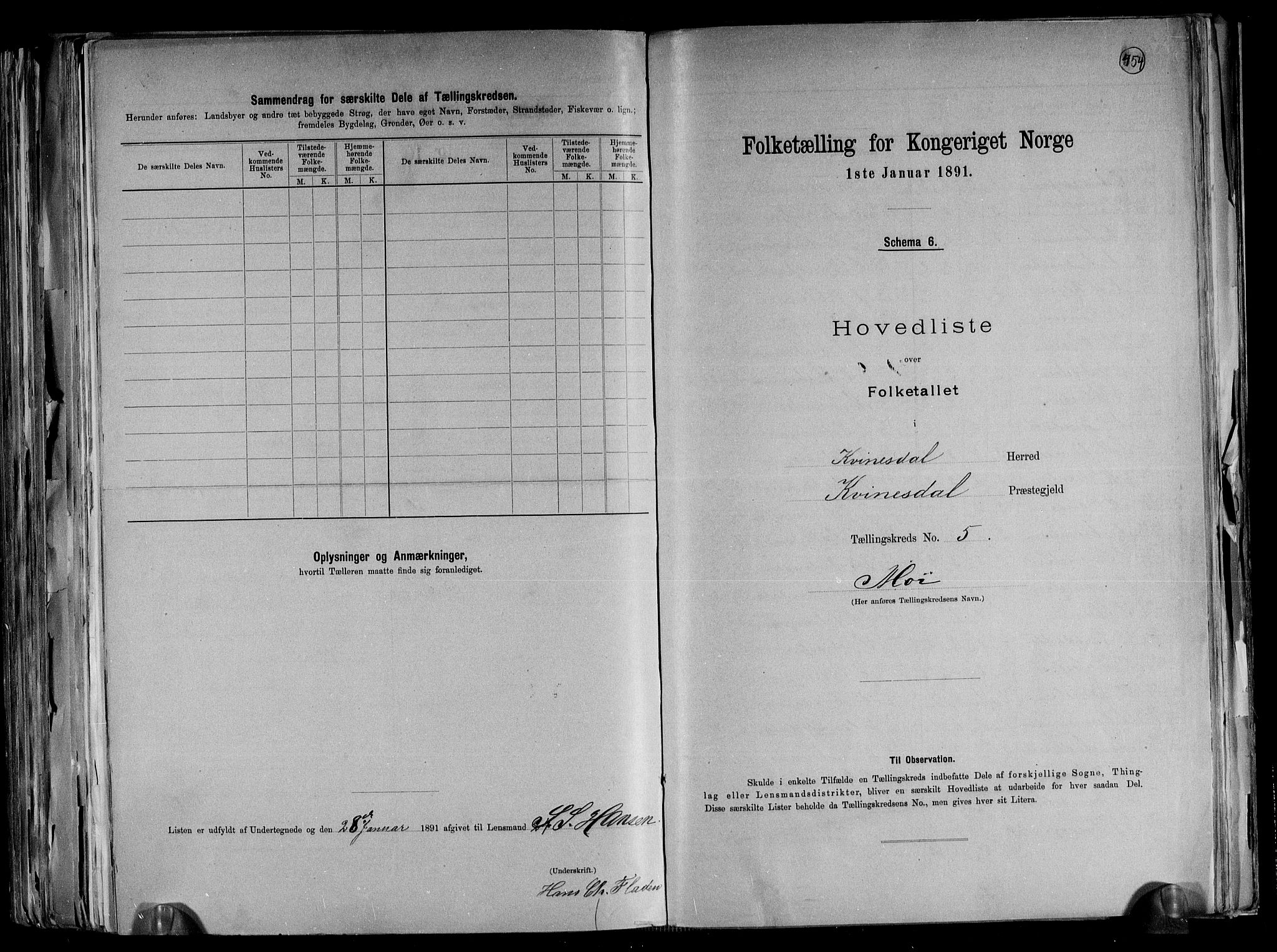 RA, 1891 census for 1037 Kvinesdal, 1891, p. 16