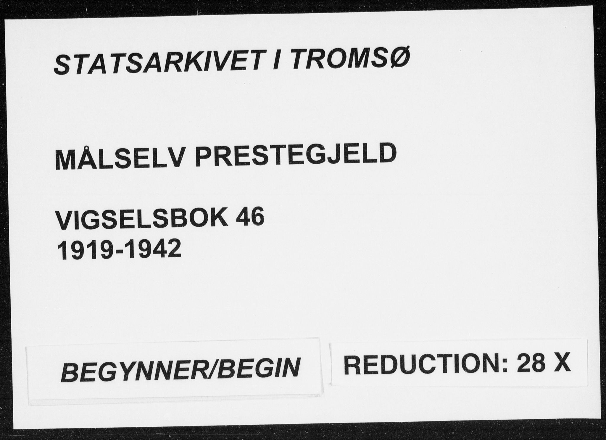 Målselv sokneprestembete, AV/SATØ-S-1311/I/Ie/L0046: Marriage register (dissenter) no. 46, 1919-1942