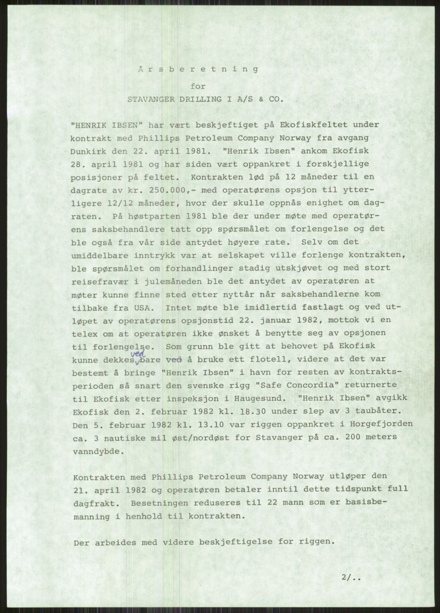 Pa 1503 - Stavanger Drilling AS, AV/SAST-A-101906/A/Ac/L0002: Årsberetninger, 1979-1982, p. 331