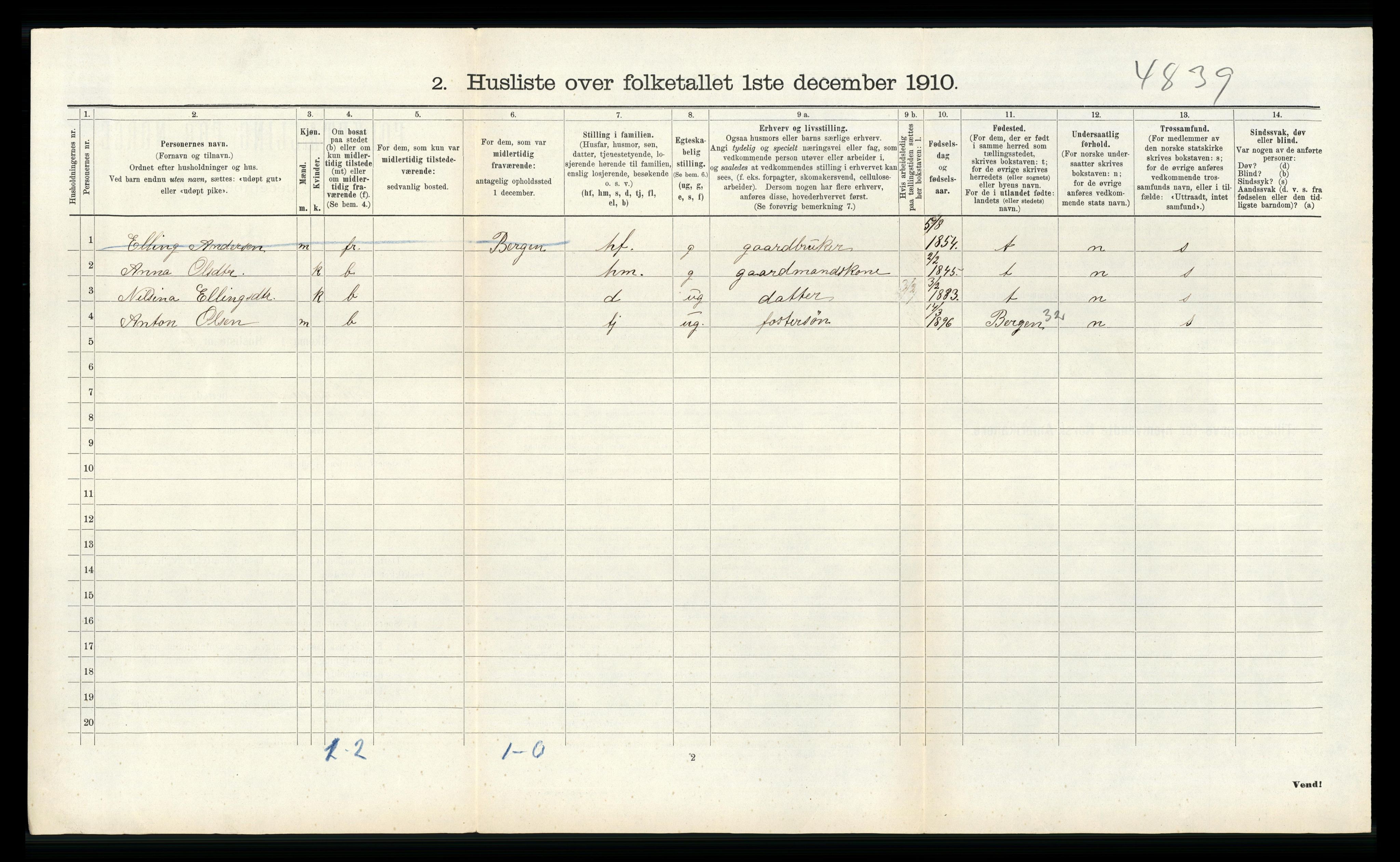 RA, 1910 census for Alversund, 1910, p. 553