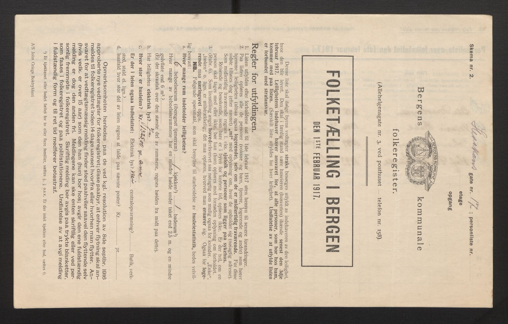 SAB, Municipal Census 1917 for Bergen, 1917, p. 11204