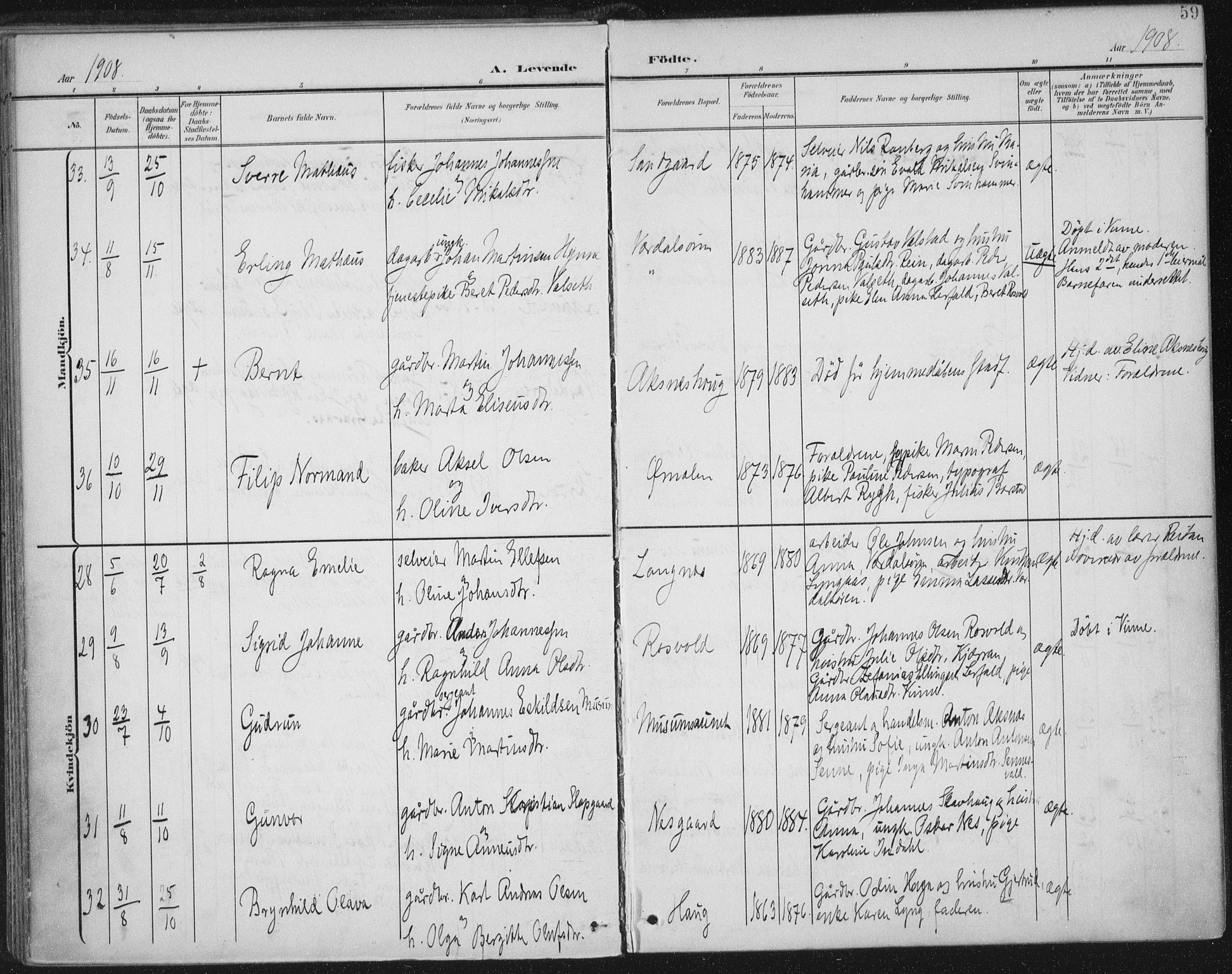 Ministerialprotokoller, klokkerbøker og fødselsregistre - Nord-Trøndelag, AV/SAT-A-1458/723/L0246: Parish register (official) no. 723A15, 1900-1917, p. 59