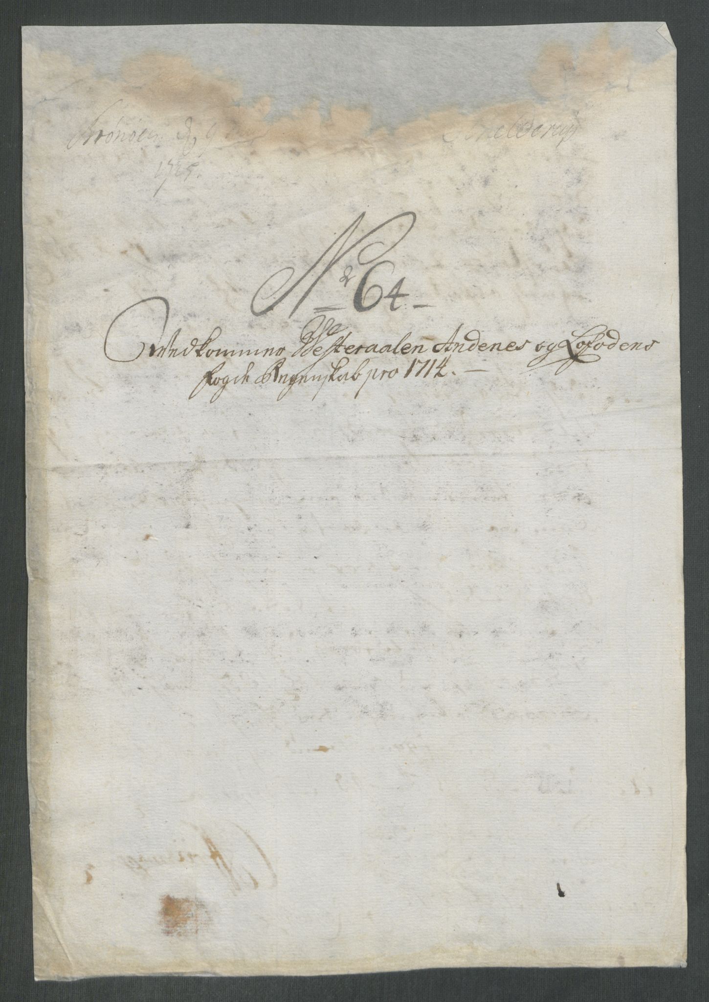 Rentekammeret inntil 1814, Reviderte regnskaper, Fogderegnskap, AV/RA-EA-4092/R67/L4680: Fogderegnskap Vesterålen, Andenes og Lofoten, 1714, p. 294