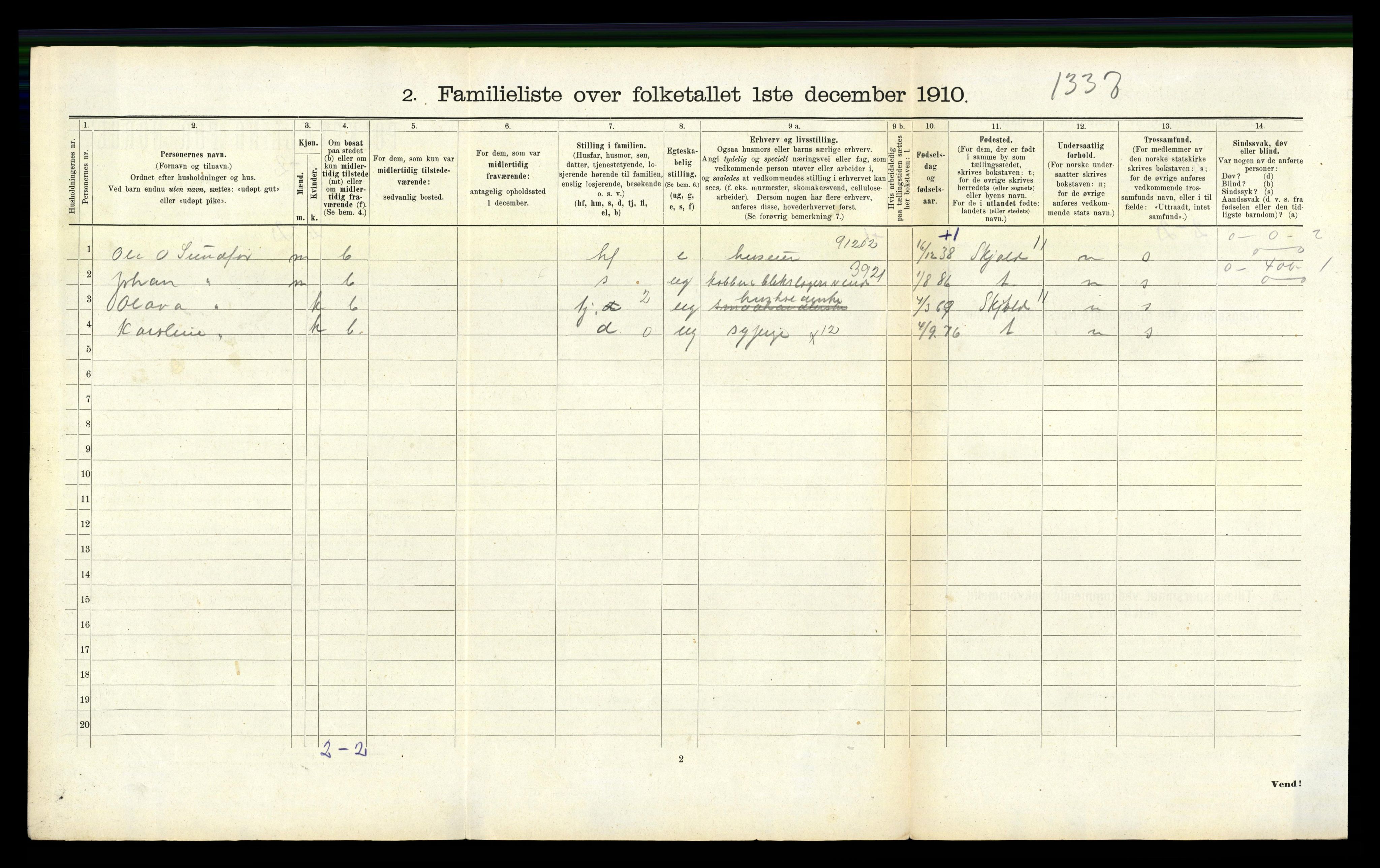 RA, 1910 census for Haugesund, 1910, p. 4429