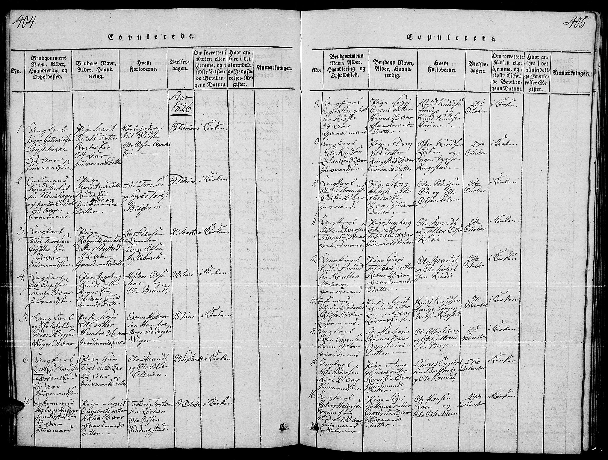 Slidre prestekontor, SAH/PREST-134/H/Ha/Hab/L0001: Parish register (copy) no. 1, 1814-1838, p. 404-405