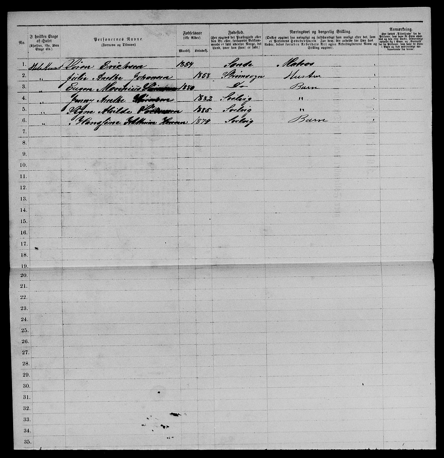 SAKO, 1885 census for 0701 Svelvik, 1885, p. 431