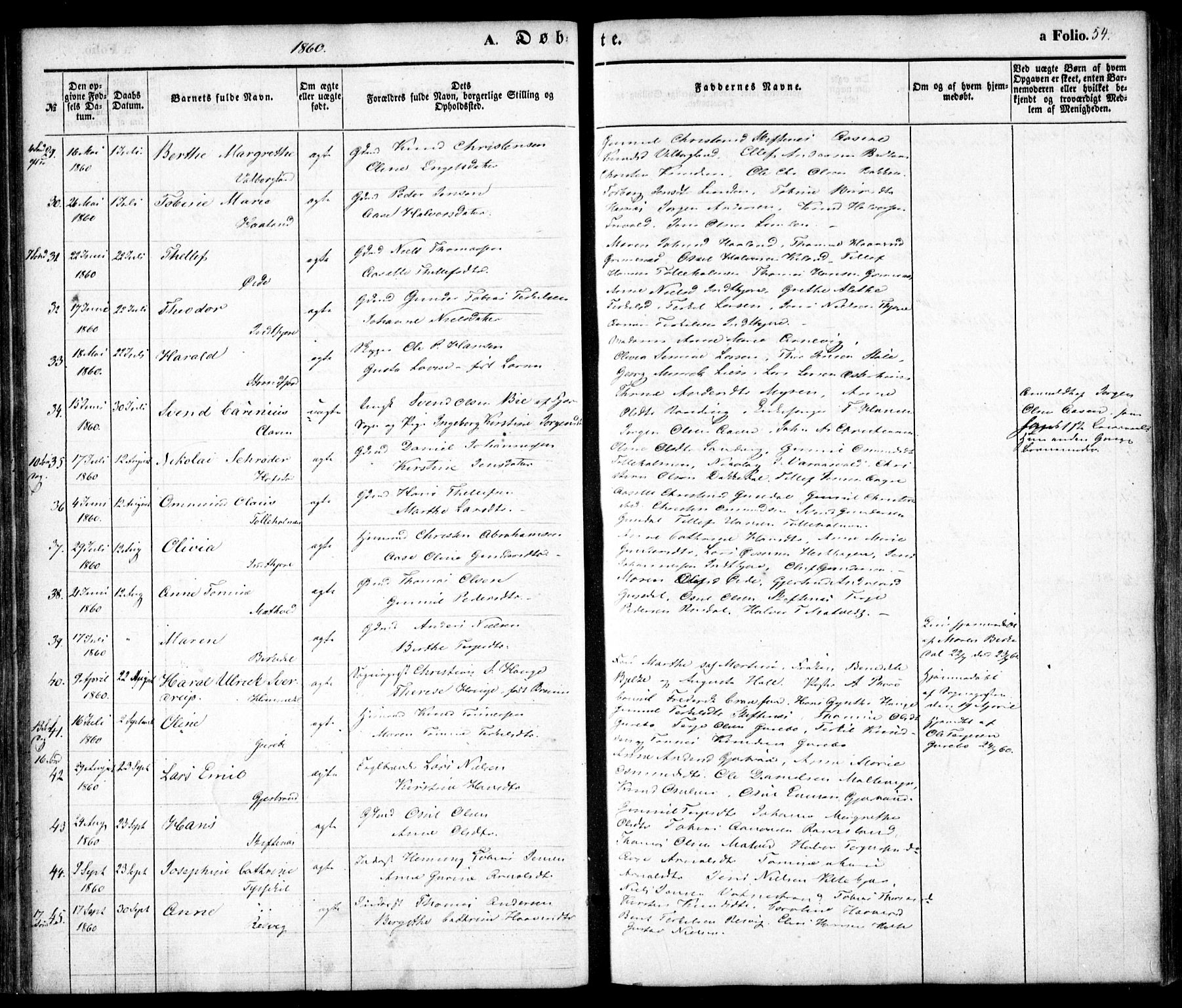 Hommedal sokneprestkontor, AV/SAK-1111-0023/F/Fa/Fab/L0004: Parish register (official) no. A 4, 1848-1860, p. 54