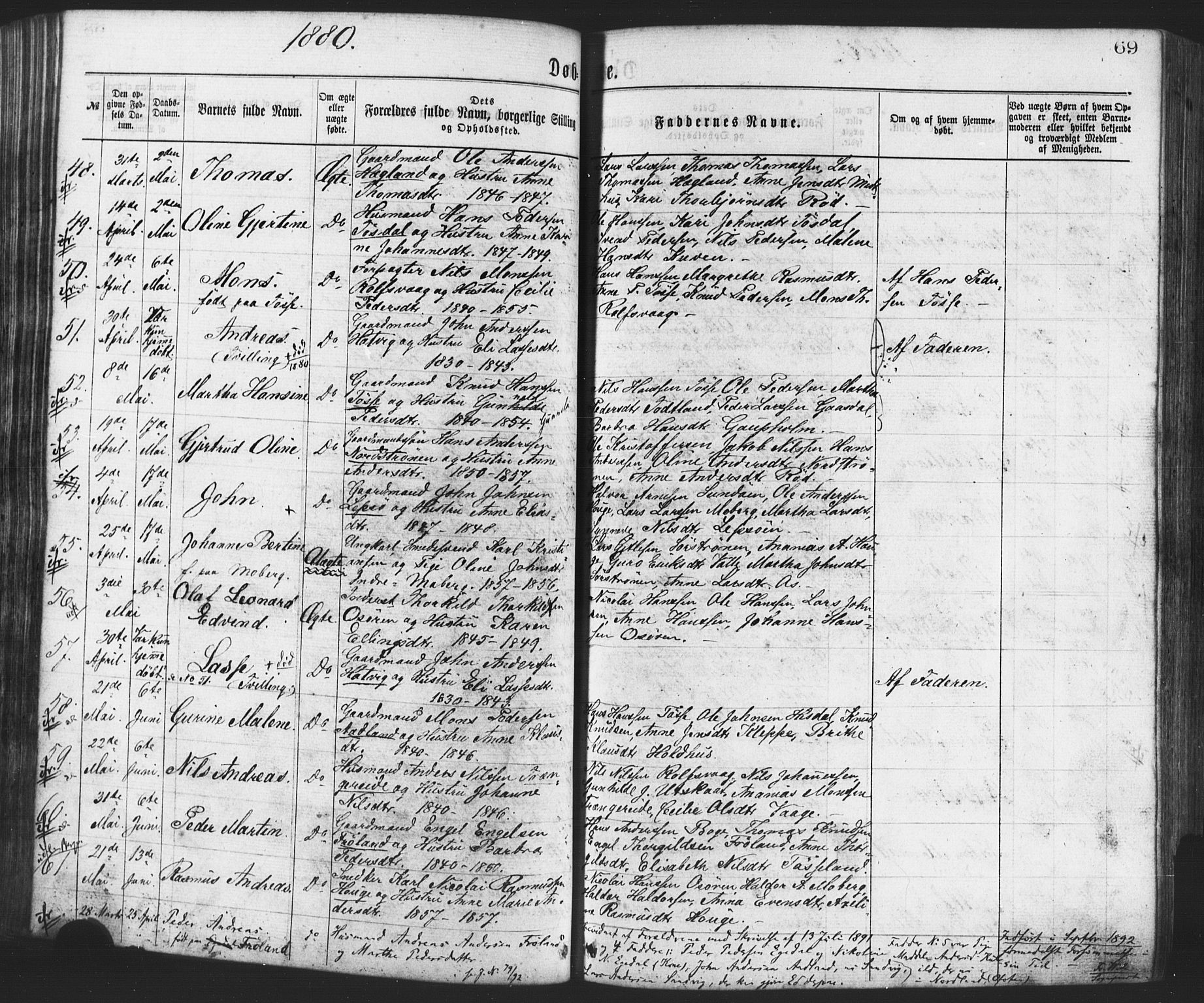 Os sokneprestembete, SAB/A-99929: Parish register (official) no. A 18, 1874-1884, p. 69