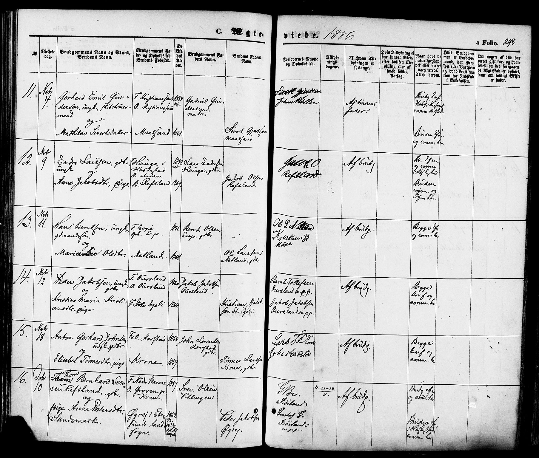 Sokndal sokneprestkontor, AV/SAST-A-101808: Parish register (official) no. A 10, 1874-1886, p. 298