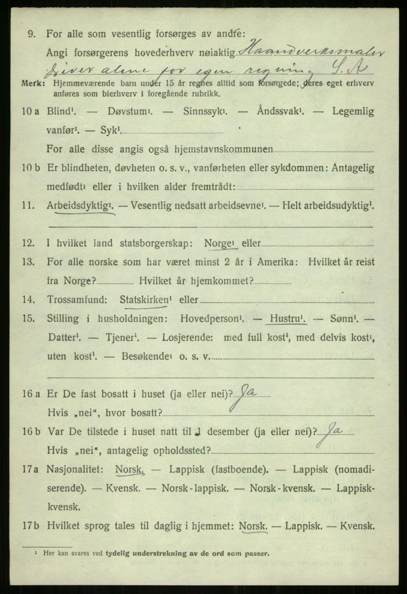 SATØ, 1920 census for Dyrøy, 1920, p. 3610