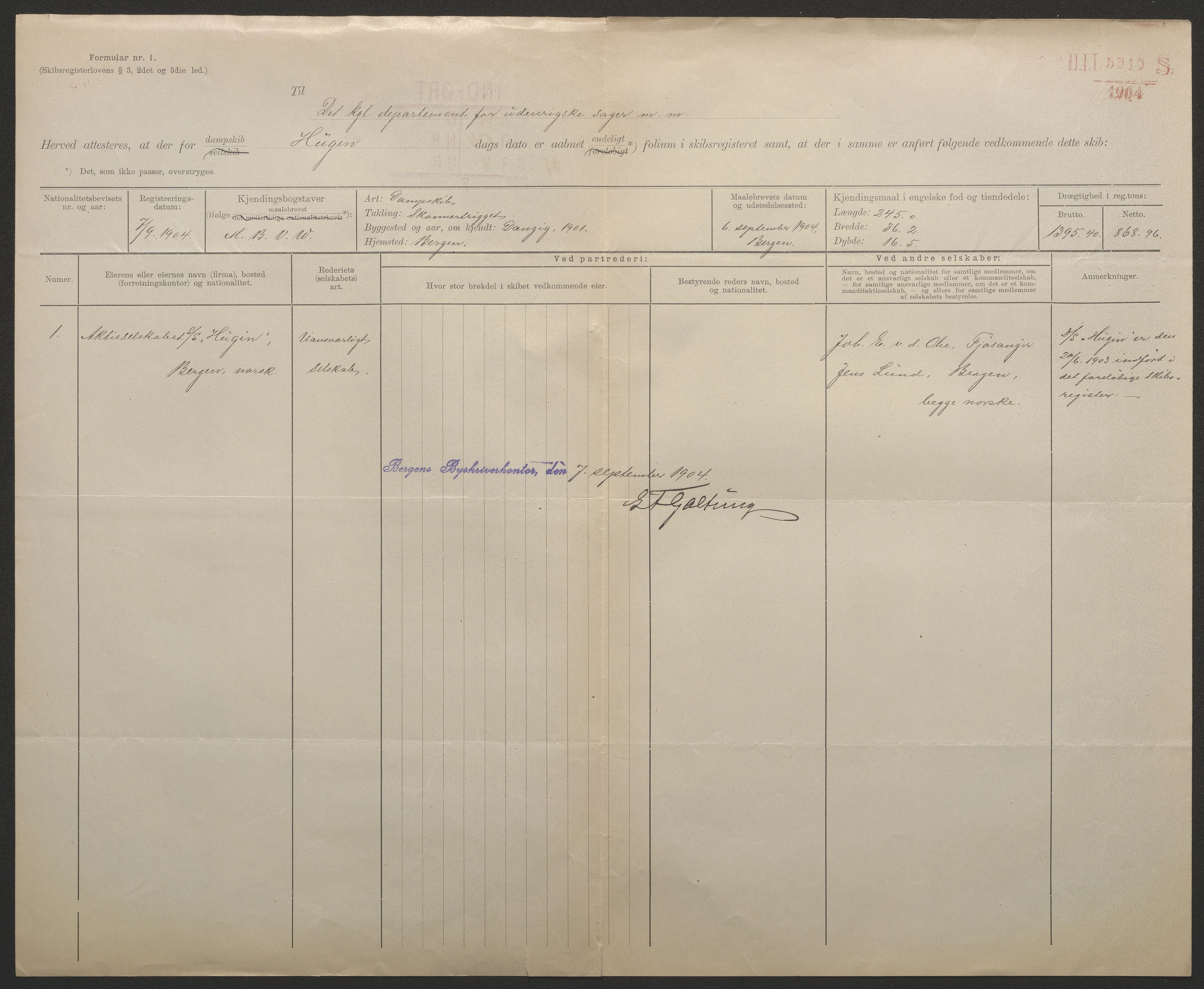 Sjøfartsdirektoratet med forløpere, skipsmapper slettede skip, AV/RA-S-4998/F/Fa/L0519: --, 1850-1922, p. 624