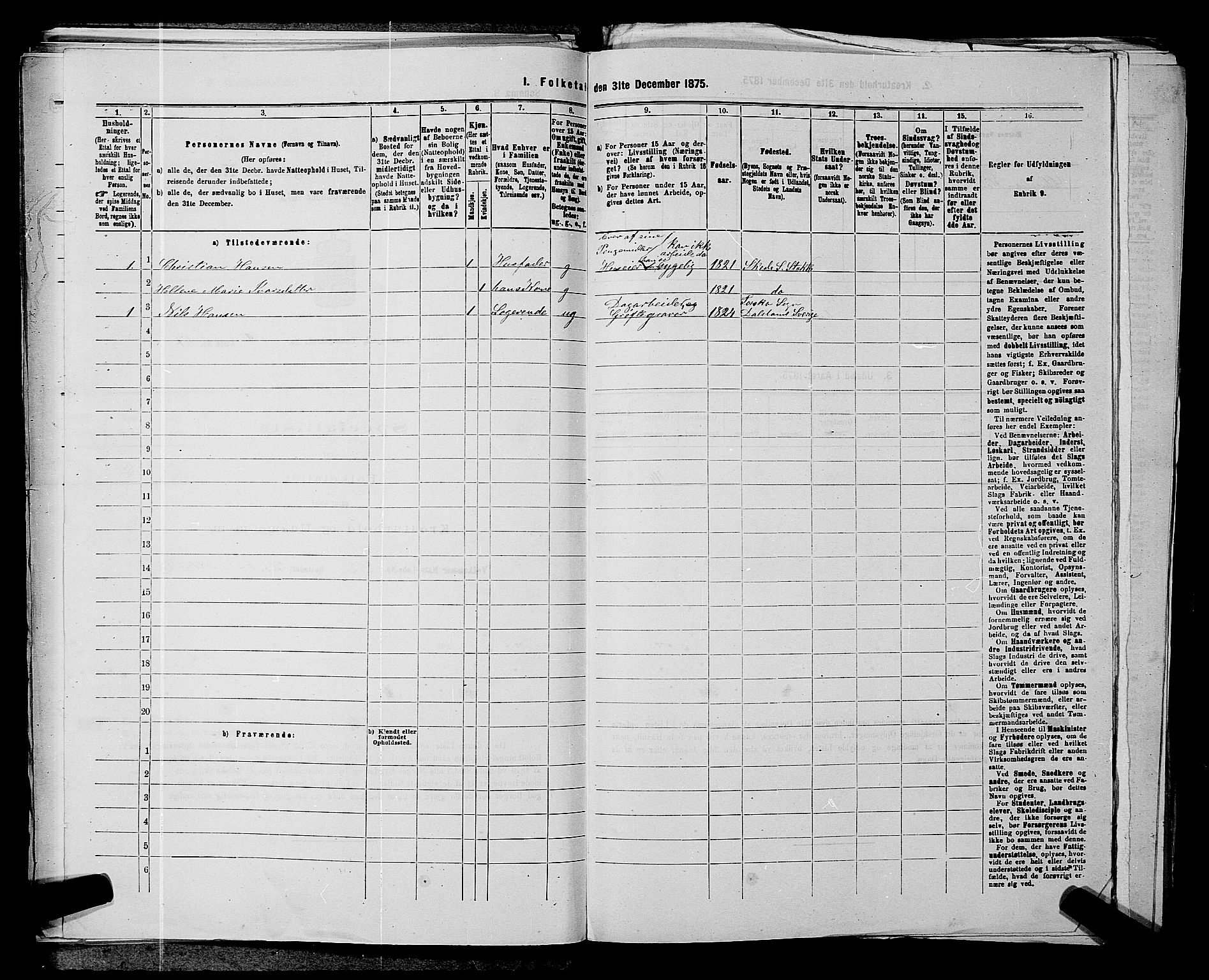 SAKO, 1875 census for 0720P Stokke, 1875, p. 1390