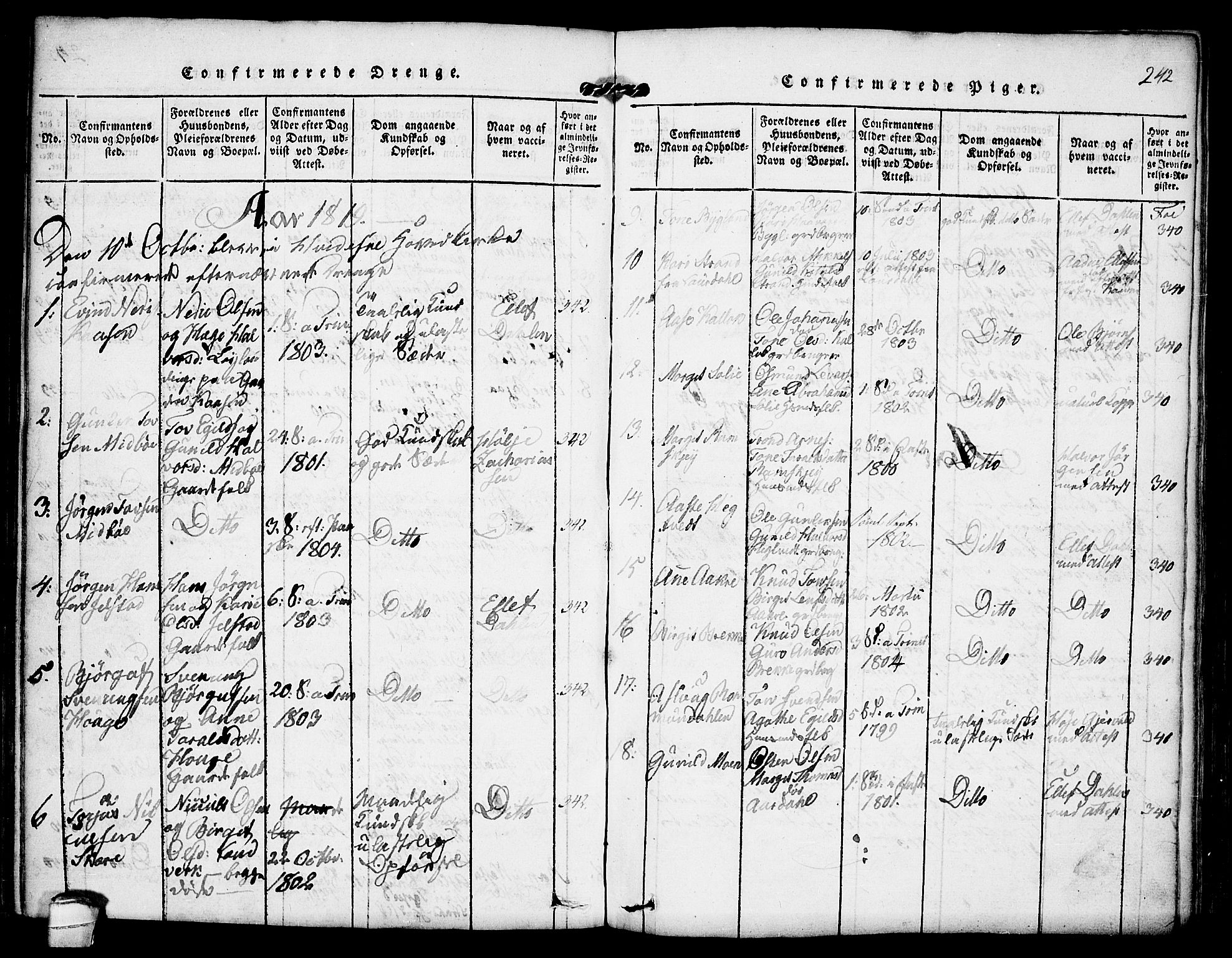 Kviteseid kirkebøker, SAKO/A-276/F/Fb/L0001: Parish register (official) no. II 1, 1815-1836, p. 242