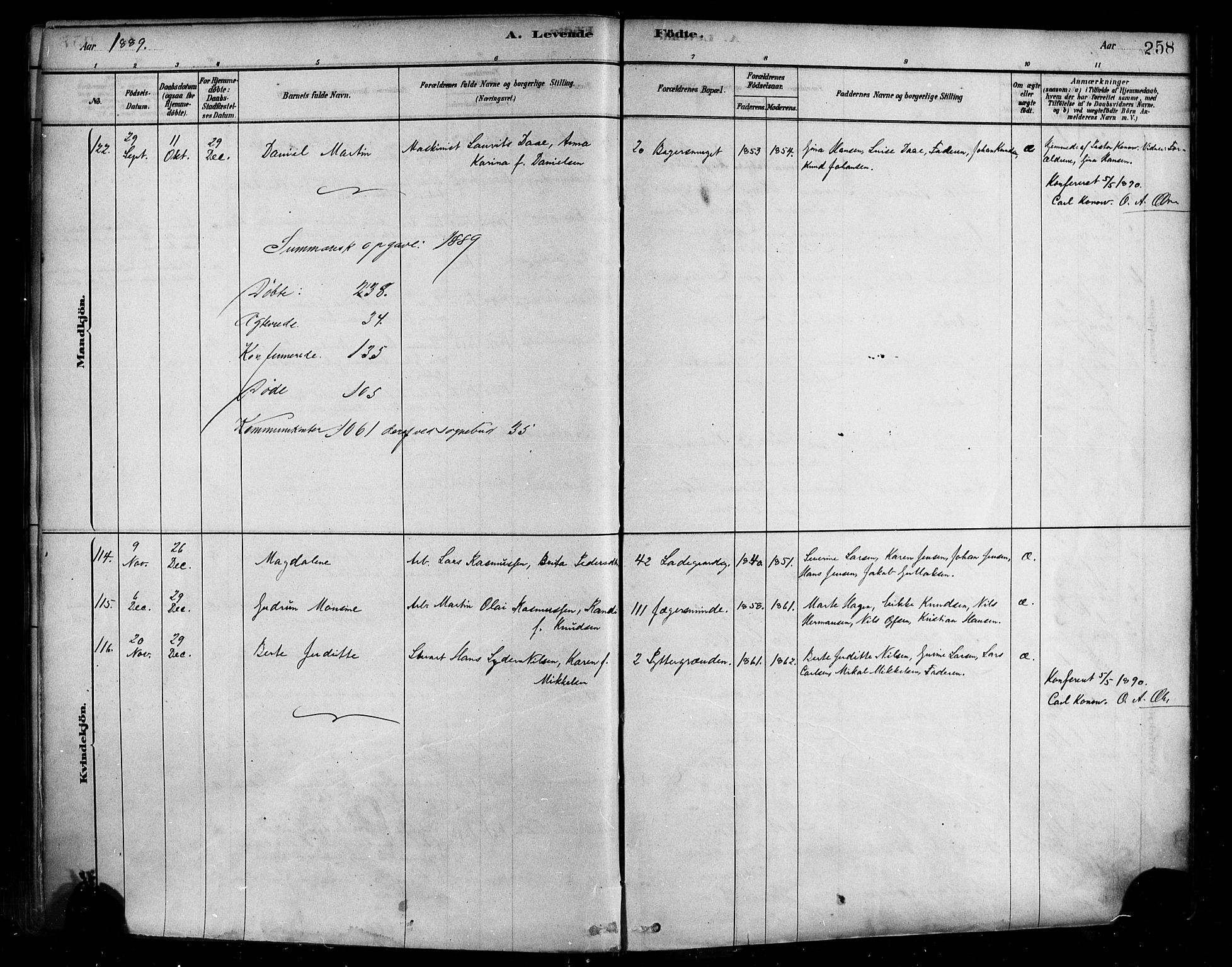 Sandviken Sokneprestembete, AV/SAB-A-77601/H/Ha/L0004: Parish register (official) no. B 1, 1878-1891, p. 258