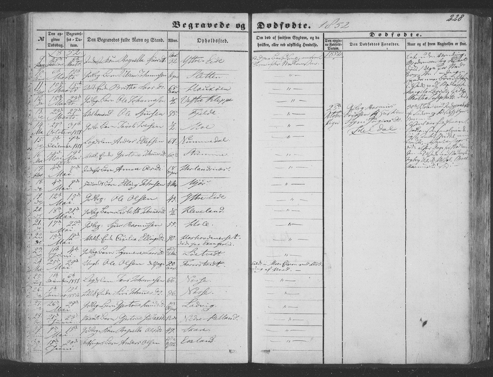 Hosanger sokneprestembete, SAB/A-75801/H/Haa: Parish register (official) no. A 8, 1849-1863, p. 228