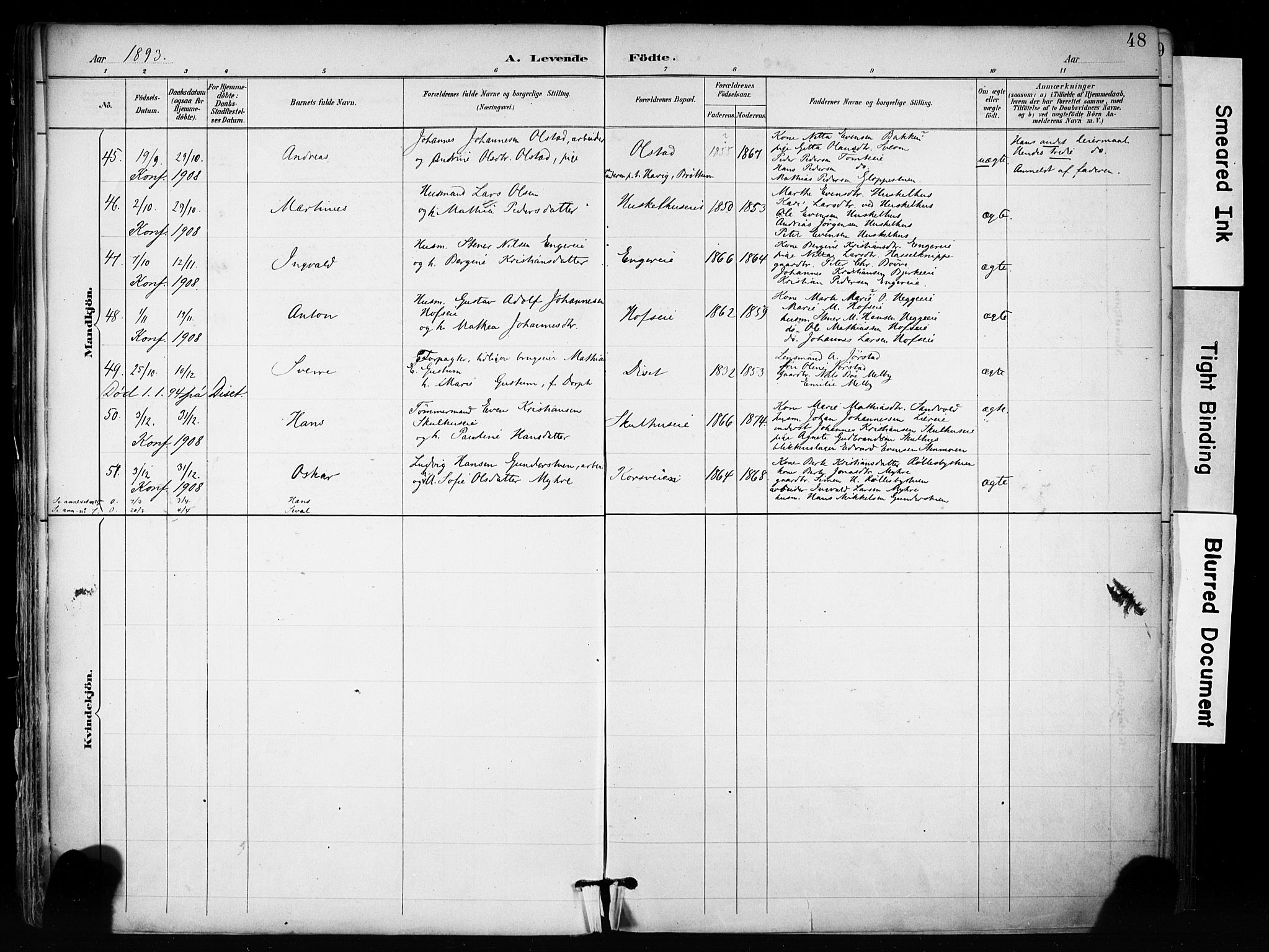 Biri prestekontor, AV/SAH-PREST-096/H/Ha/Haa/L0009: Parish register (official) no. 9, 1887-1900, p. 48