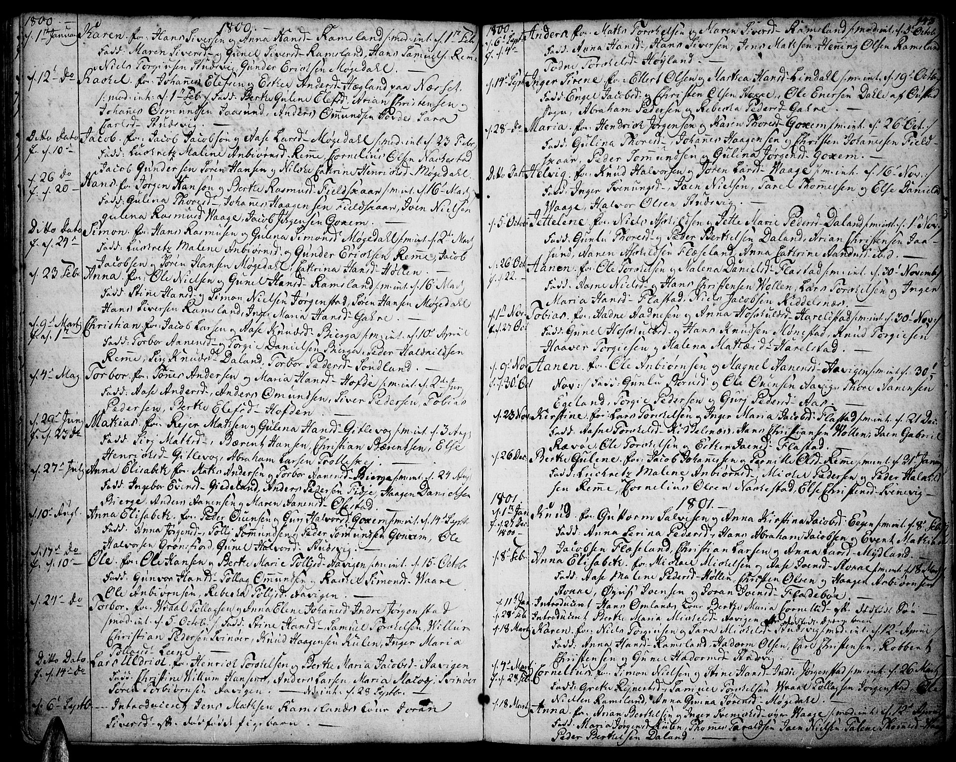 Sør-Audnedal sokneprestkontor, AV/SAK-1111-0039/F/Fa/Fab/L0002: Parish register (official) no. A 2 /2, 1770-1804, p. 143