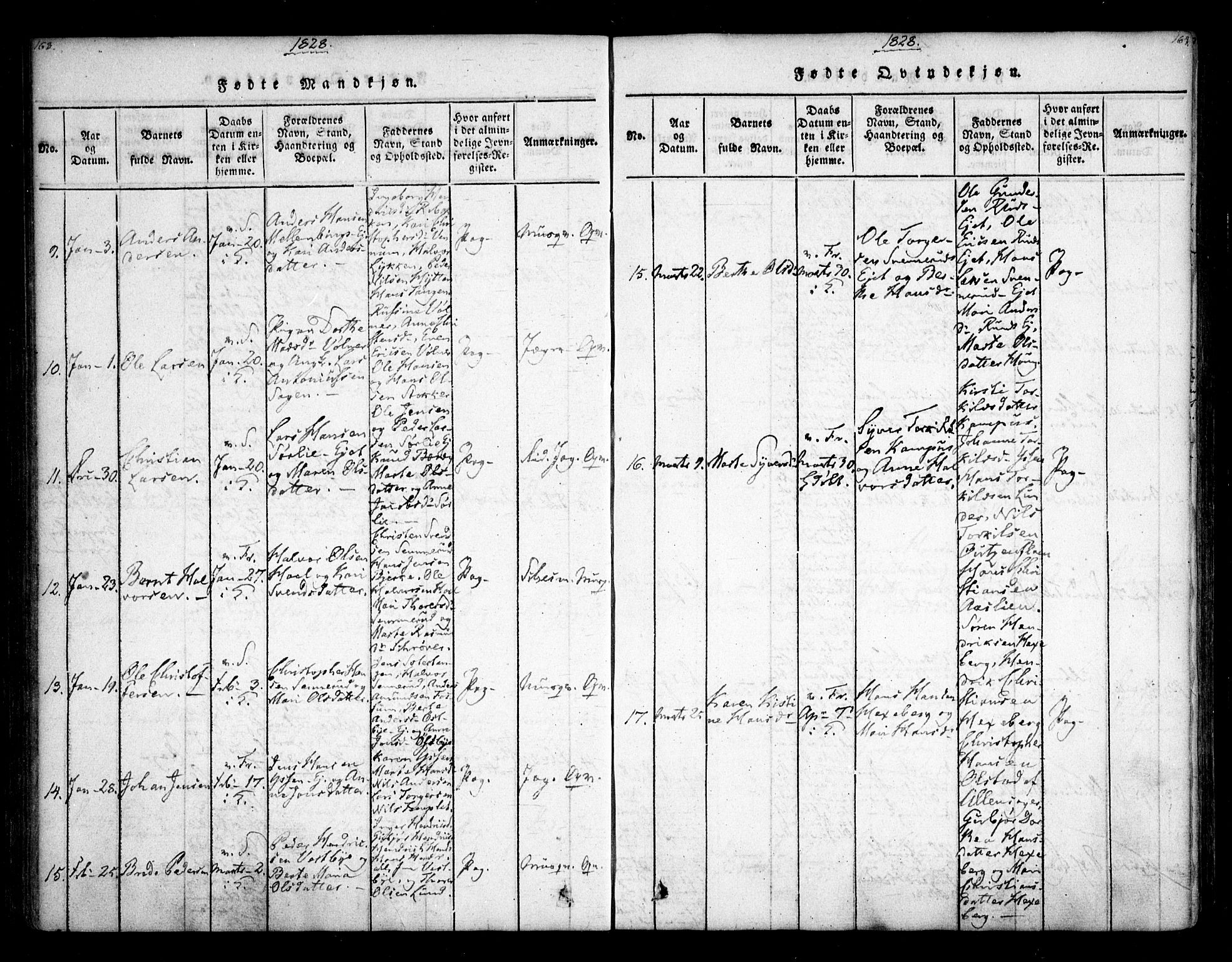 Sørum prestekontor Kirkebøker, AV/SAO-A-10303/F/Fa/L0003: Parish register (official) no. I 3, 1814-1829, p. 163-164