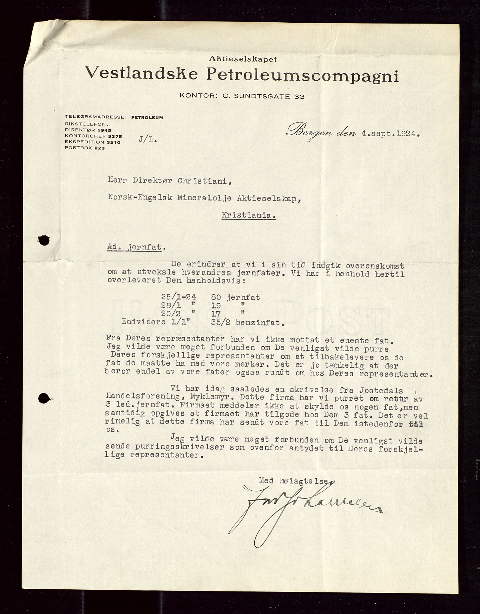 Pa 1521 - A/S Norske Shell, SAST/A-101915/E/Ea/Eaa/L0013: Sjefskorrespondanse, 1924, p. 685