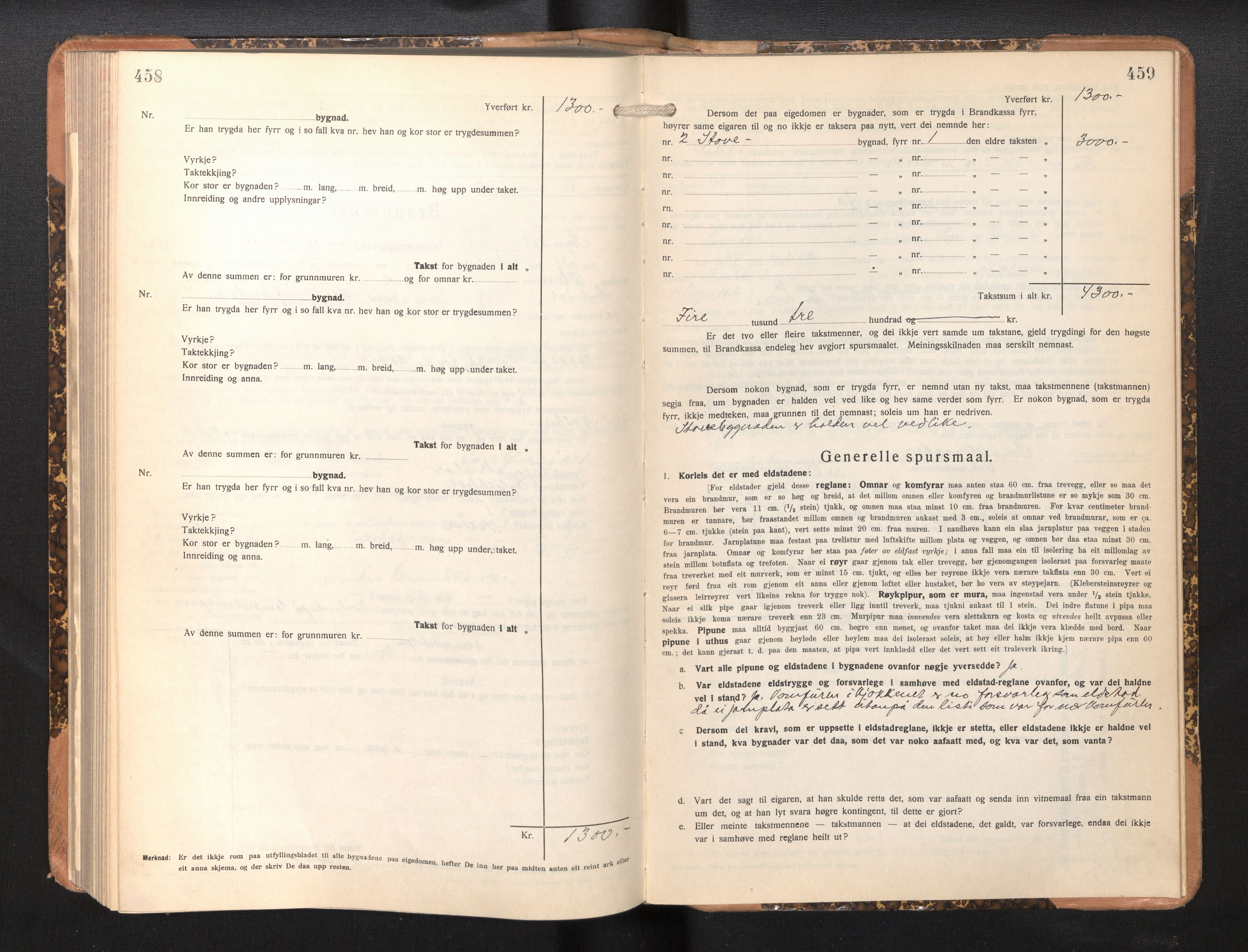 Lensmannen i Sogndal, SAB/A-29901/0012/L0013: Branntakstprotokoll, skjematakst, 1931-1938, p. 458-459