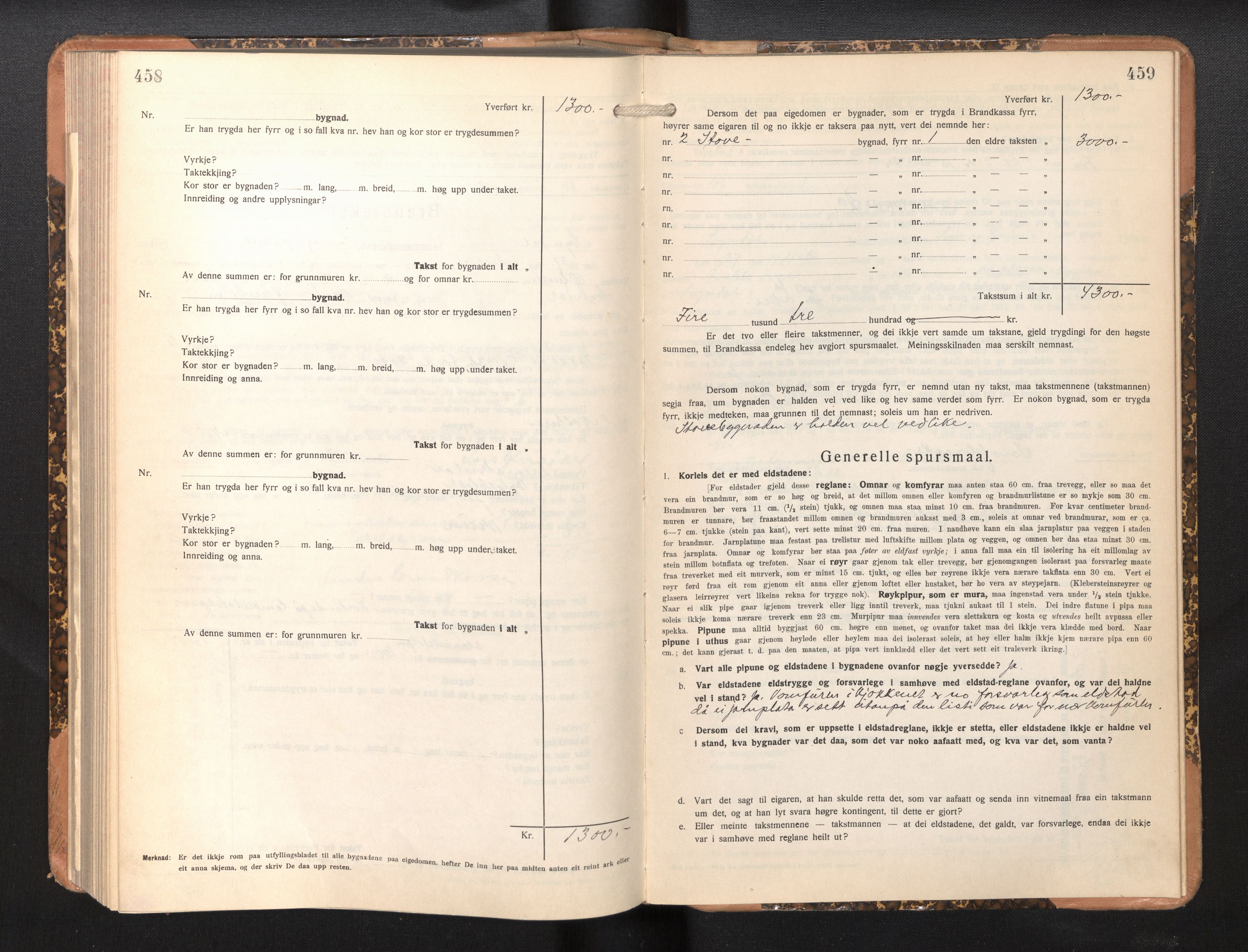 Lensmannen i Sogndal, AV/SAB-A-29901/0012/L0013: Branntakstprotokoll, skjematakst, 1931-1938, p. 458-459