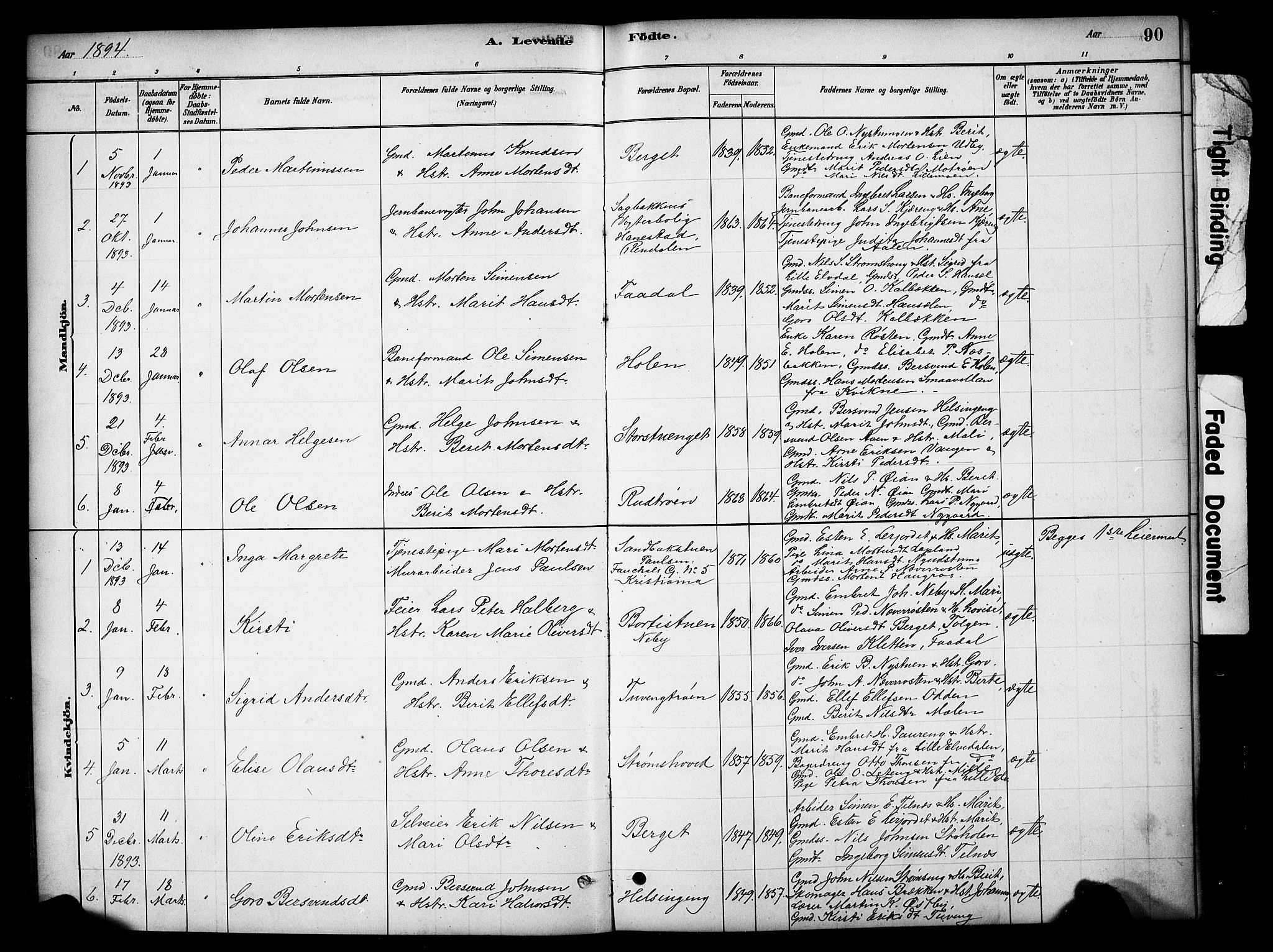 Tynset prestekontor, AV/SAH-PREST-058/H/Ha/Hab/L0006: Parish register (copy) no. 6, 1880-1899, p. 90