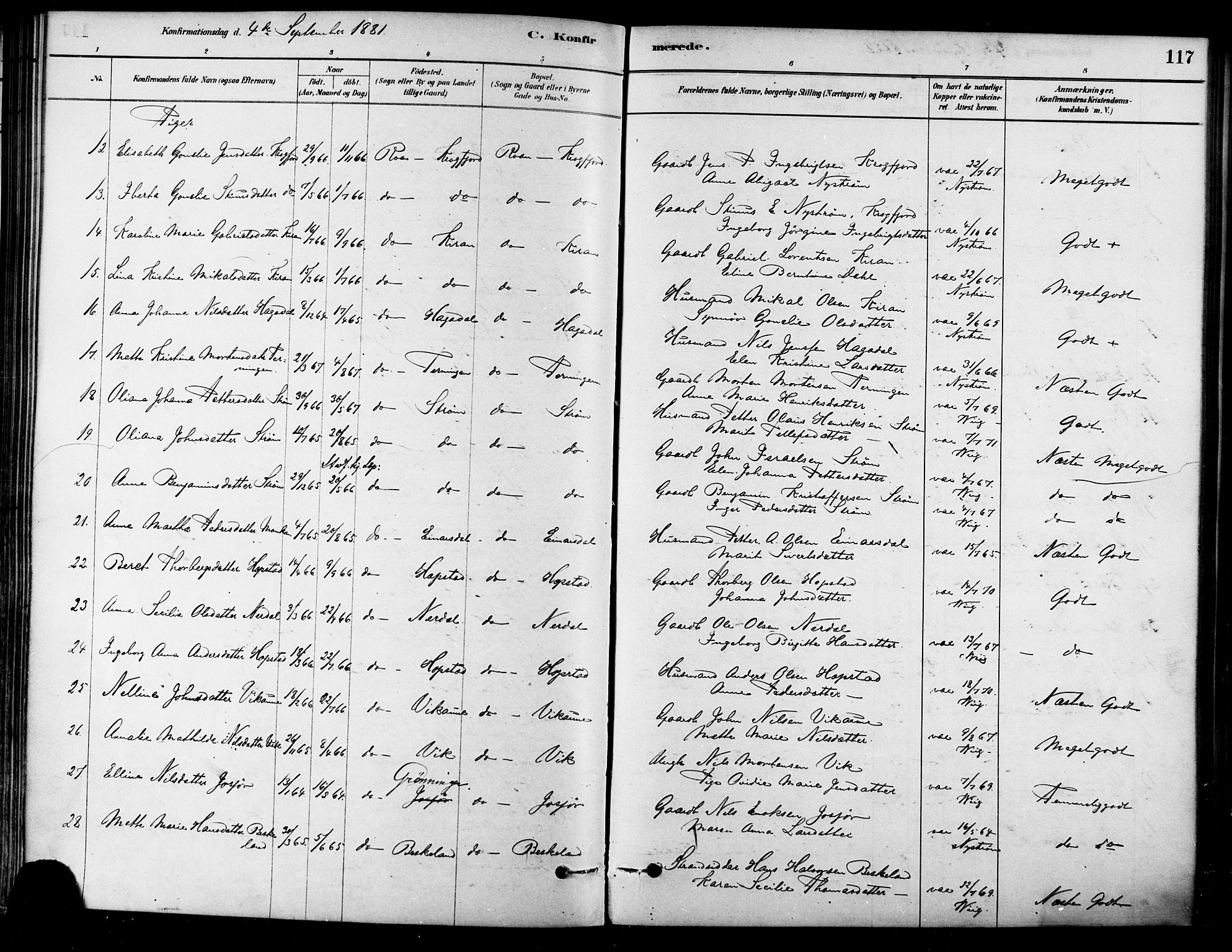 Ministerialprotokoller, klokkerbøker og fødselsregistre - Sør-Trøndelag, SAT/A-1456/657/L0707: Parish register (official) no. 657A08, 1879-1893, p. 117