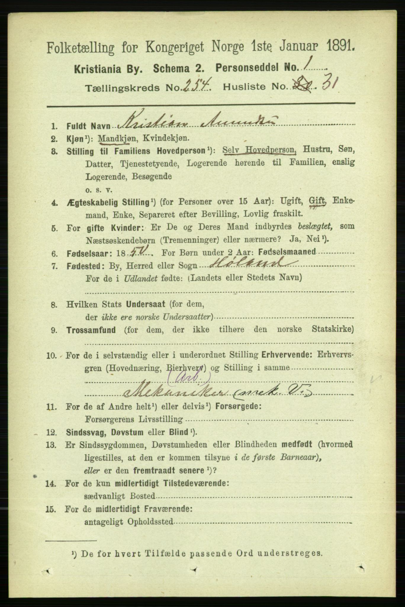 RA, 1891 census for 0301 Kristiania, 1891, p. 154856