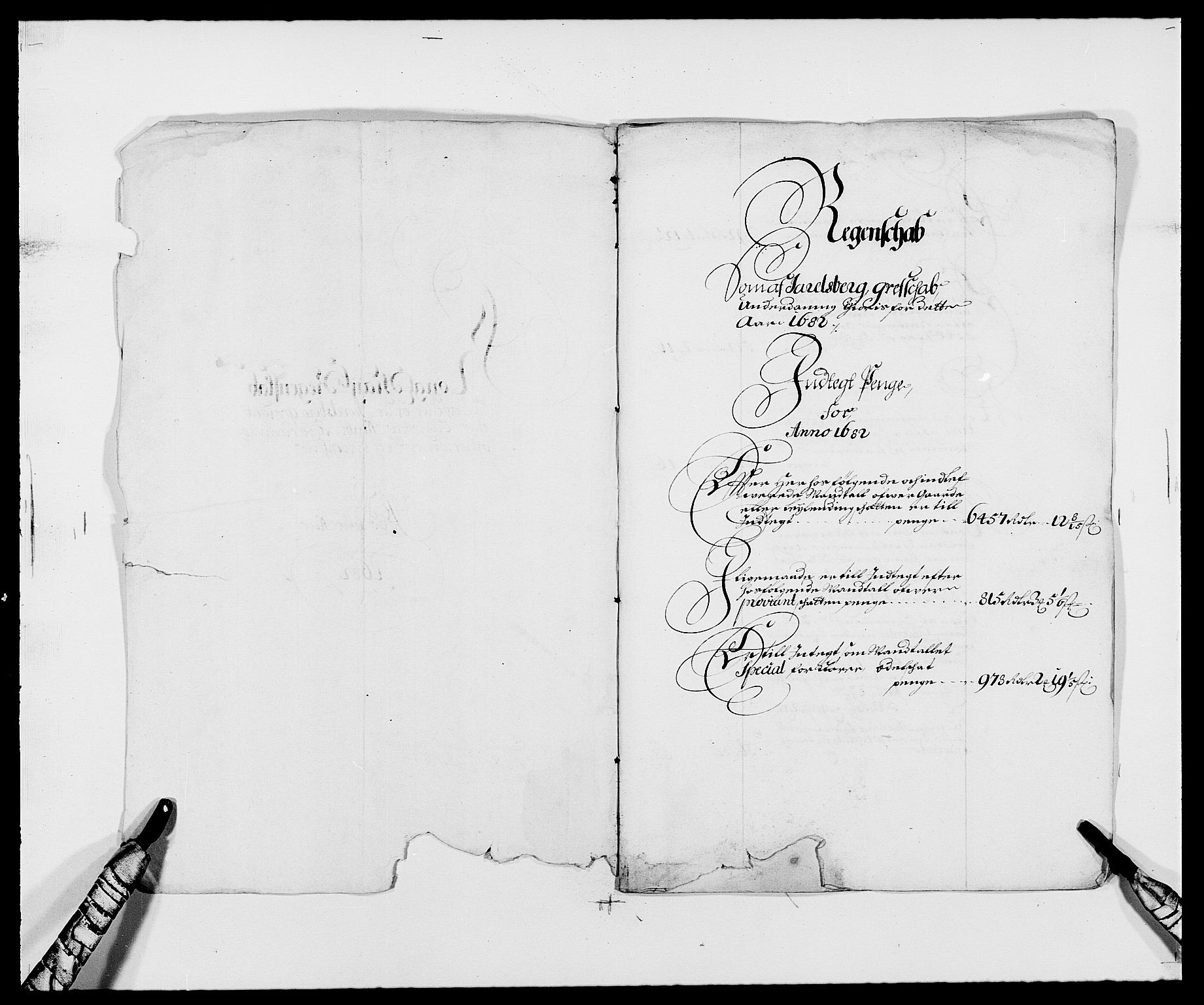 Rentekammeret inntil 1814, Reviderte regnskaper, Fogderegnskap, RA/EA-4092/R32/L1851: Fogderegnskap Jarlsberg grevskap, 1682, p. 2
