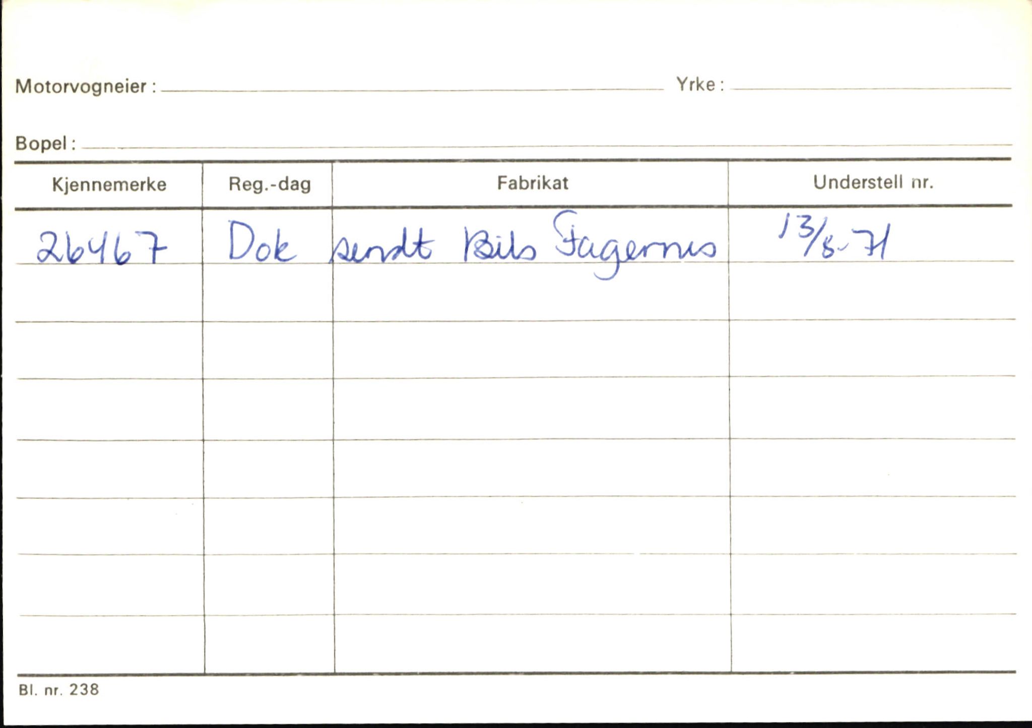 Statens vegvesen, Sogn og Fjordane vegkontor, SAB/A-5301/4/F/L0146: Registerkort Årdal R-Å samt diverse kort, 1945-1975, p. 1225