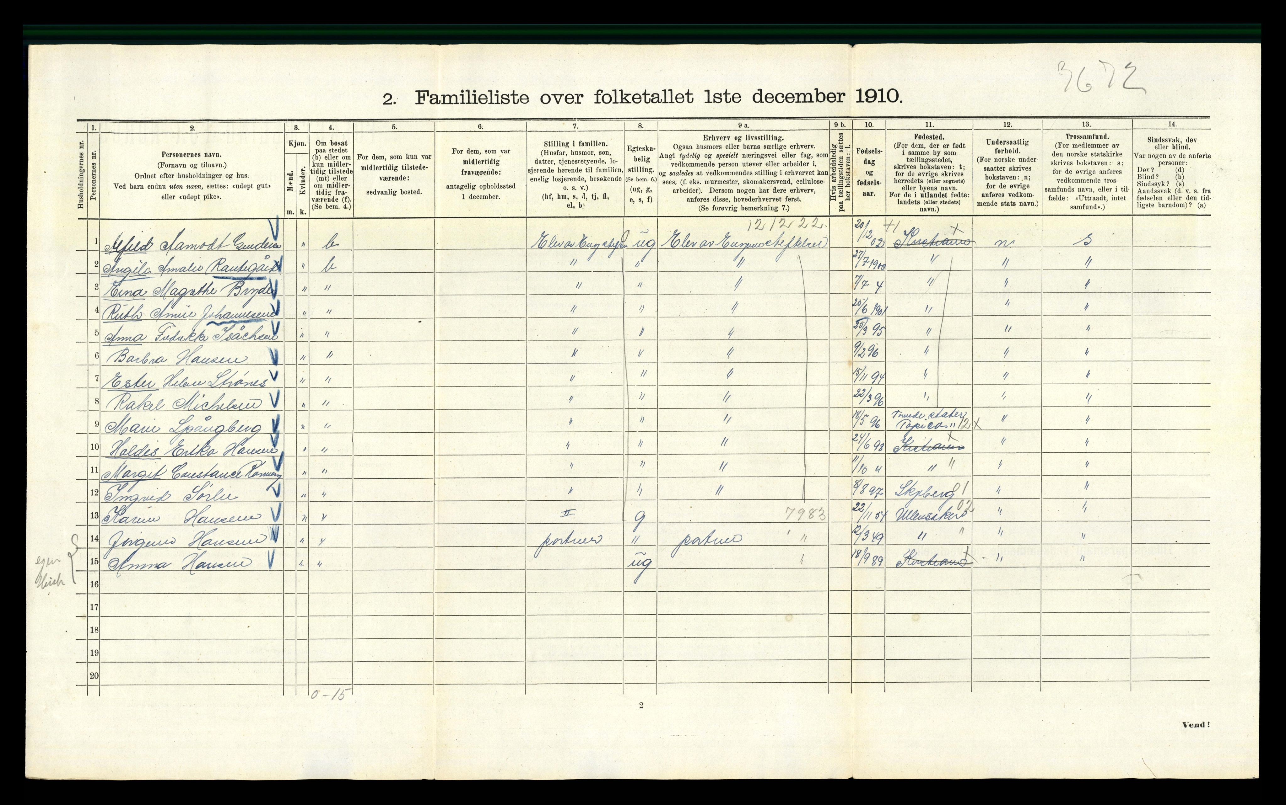 RA, 1910 census for Kristiania, 1910, p. 6176