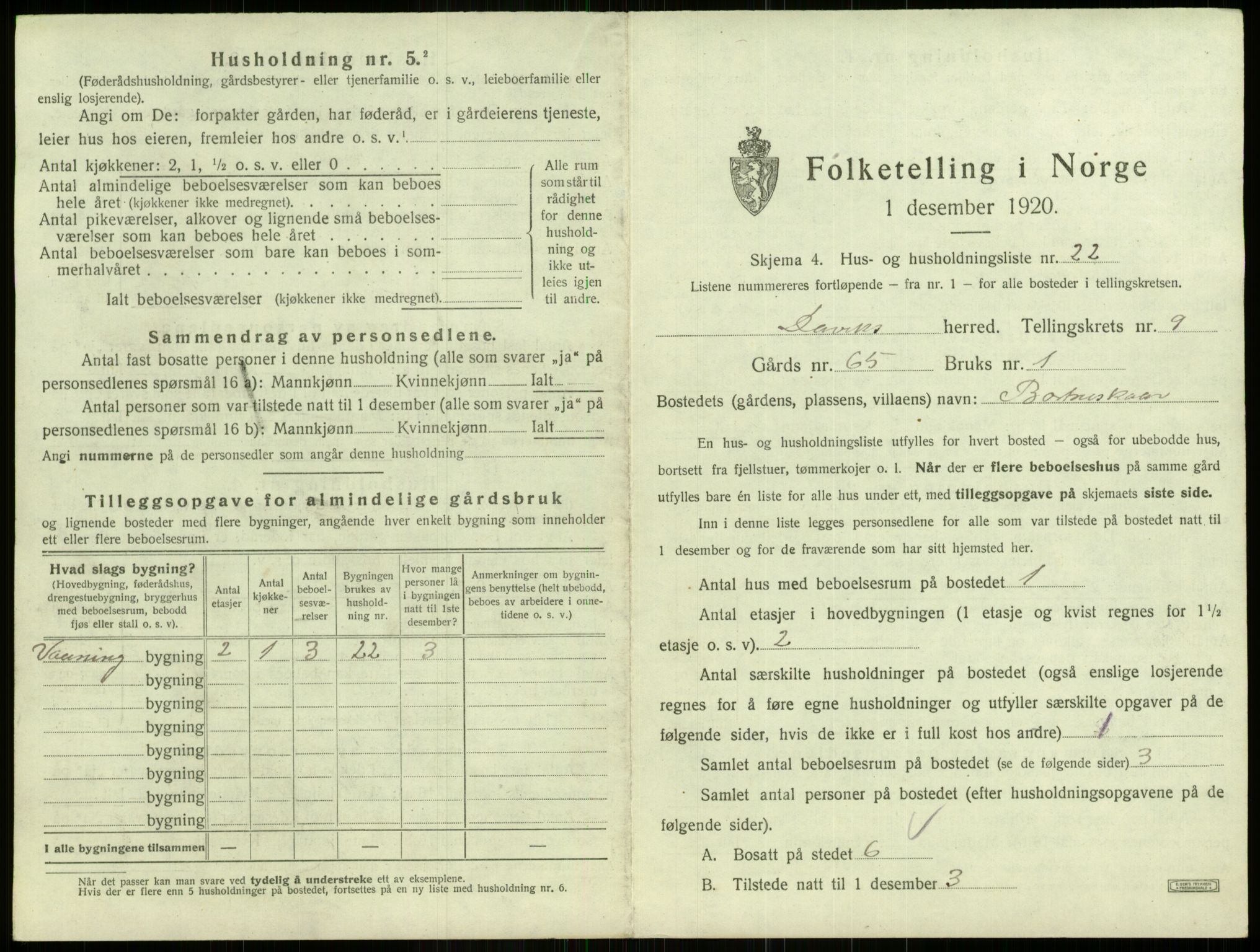 SAB, 1920 census for Davik, 1920, p. 688