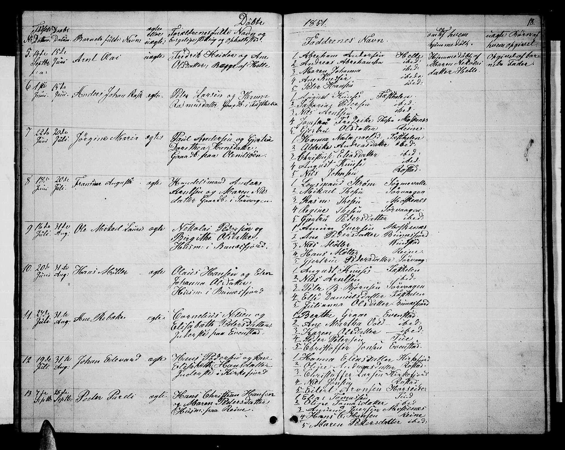 Ministerialprotokoller, klokkerbøker og fødselsregistre - Nordland, SAT/A-1459/886/L1224: Parish register (copy) no. 886C01, 1843-1873, p. 18